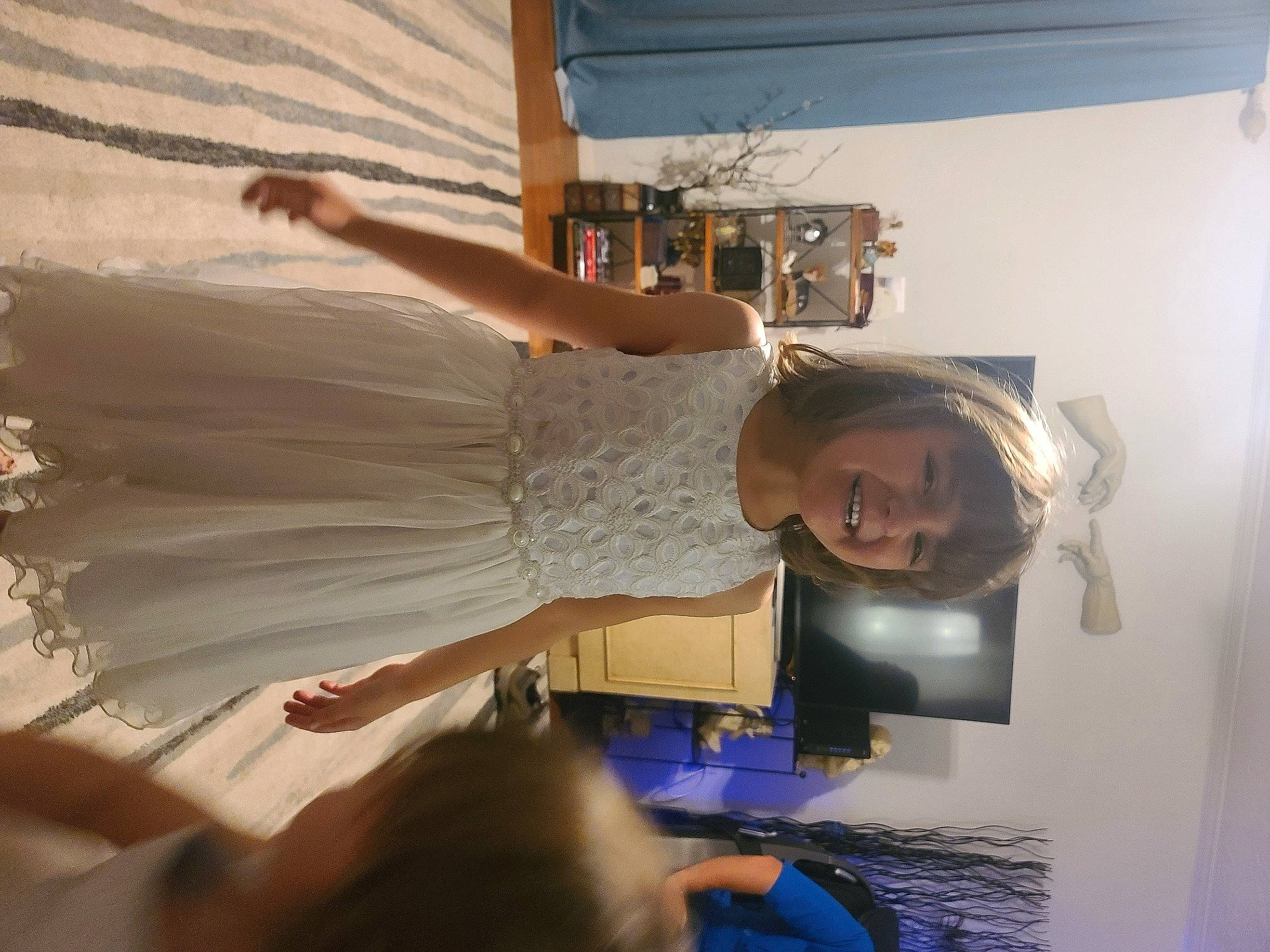 Skye joined the competition — help win amazing prizes! blue, bridal_accessory, bridal_clothing, bridal_party_dress, bridal_veil, bride, dress, event, flash_photography, formal_wear, fun, gesture, gown, happy, joy, person, shoulder, smile, textile, veil