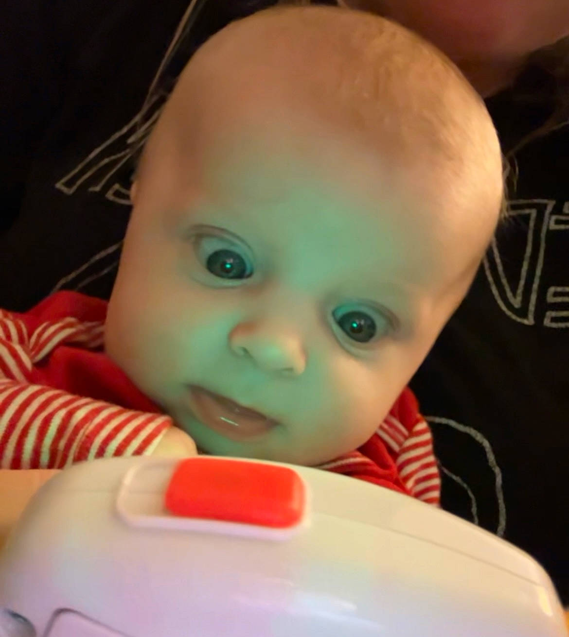 Gia joined the competition — help win amazing prizes! baby, baby_products, baby_toddler_clothing, cheek, child, chin, close_up, ear, eye, eyebrow, eyelash, fun, happy, iris, lip, mouth, nose, person, sitting, skin