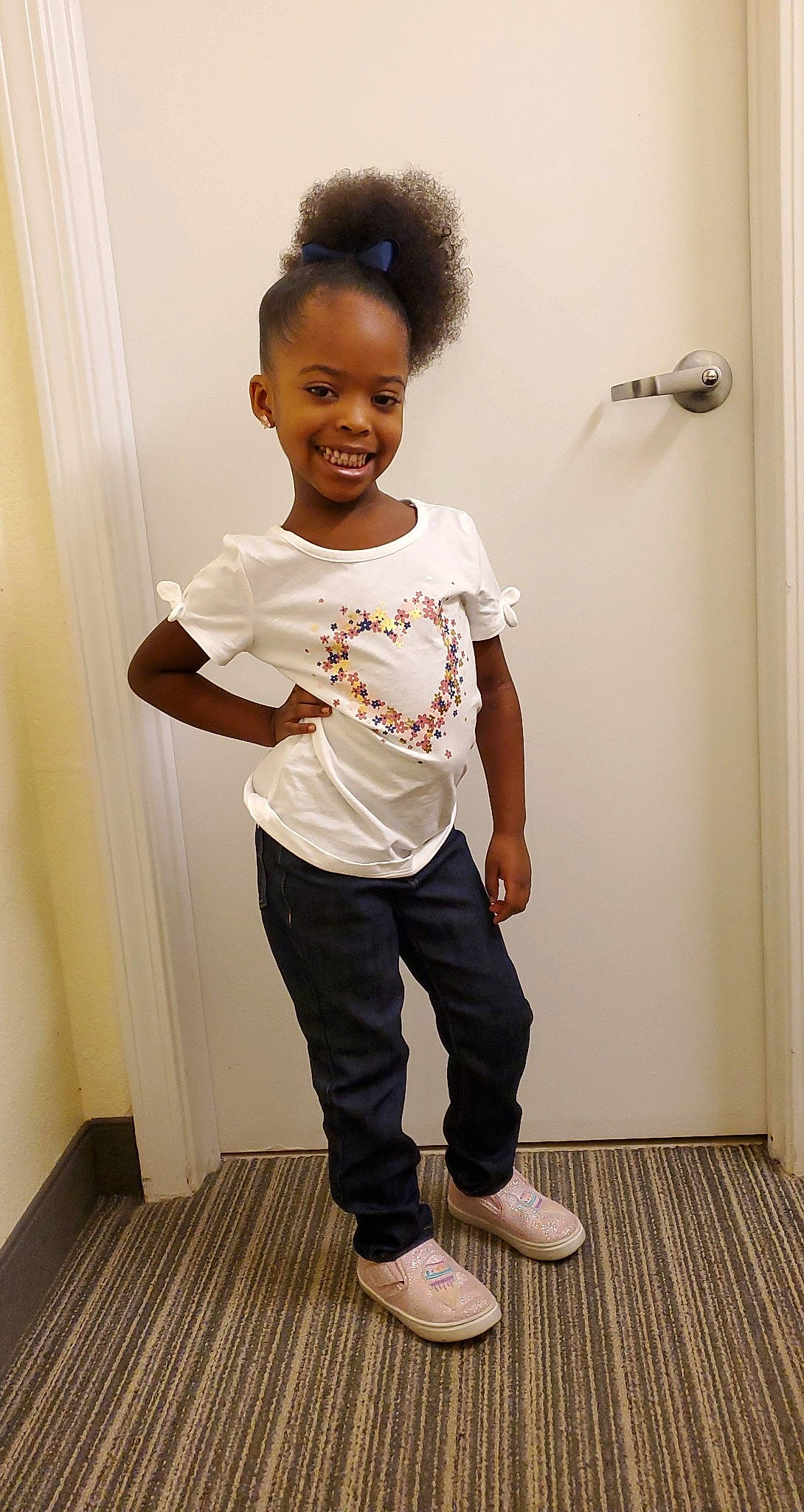 Kilee joined the competition — help win amazing prizes! baby_toddler_clothing, child, curtain, door, elbow, fashion_design, flooring, hair, happy, hardwood, joy, knee, person, photograph, shoulder, sleeve, smile, t_shirt, toddler, waist