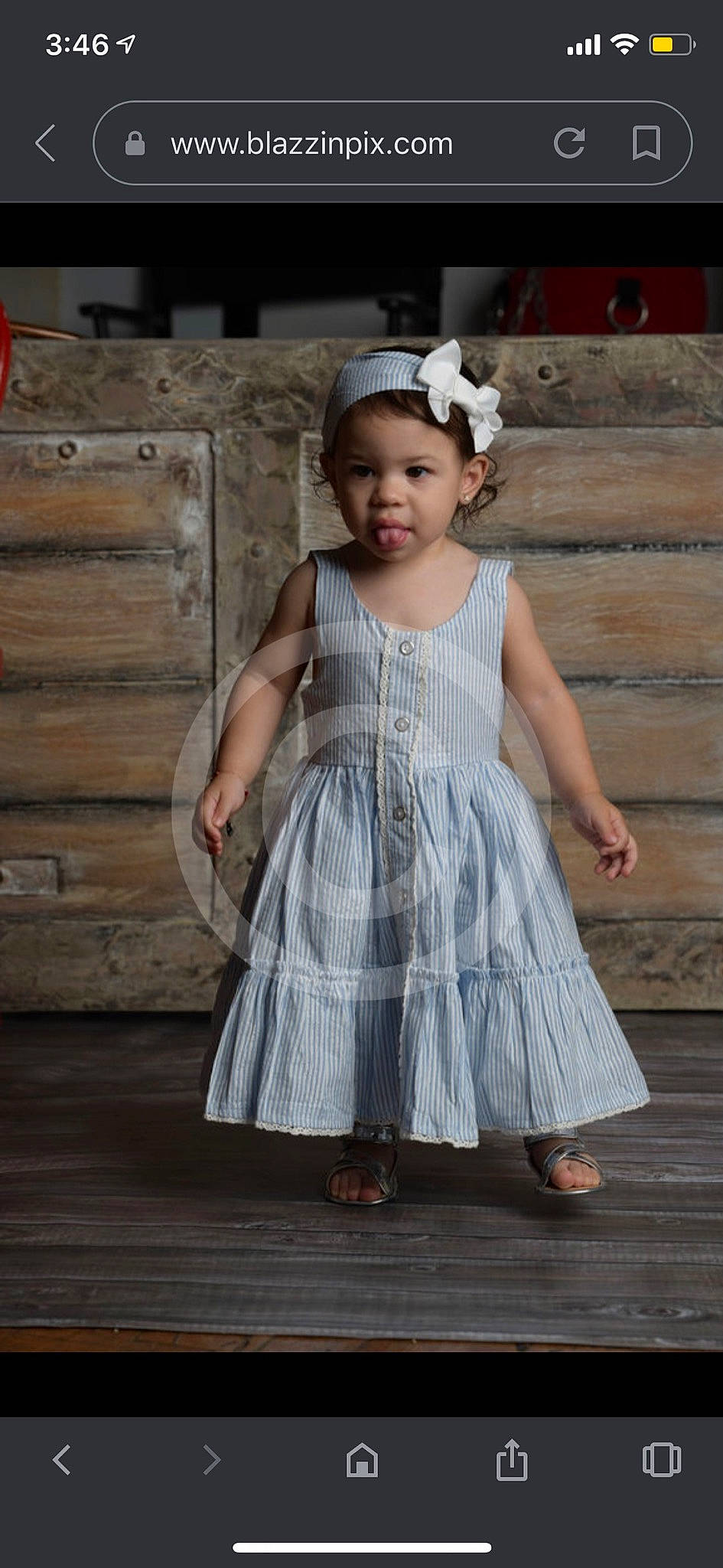 Ynnalee joined the competition — help win amazing prizes! baby_toddler_clothing, child, child_model, clothing, day_dress, dress, embellishment, floor, hair_accessory, hardwood, headband, headgear, headpiece, one_piece_garment, pattern, person, sandal, shoe, textile, toddler