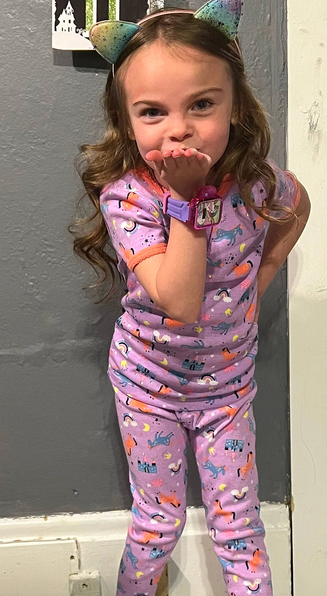 Grace joined the competition — help win amazing prizes! baby_toddler_clothing, child, clothing, eyelash, face, fashion_design, fun, happy, lip, magenta, neck, pattern, person, pink, purple, skin, sleeve, textile, thigh, toddler