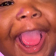 Sraeaah joined the competition — help win amazing prizes! baby, child, infant, portrait, close_up, smiling, laughing, open_mouth, tongue, face, eyes, nose, pink_clothing, indoor, photography, happy, joyful, cute, headshot, black_borders