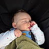 Elior participe au concours pour gagner de l'argent avec cette photo : baby, blanket, brown_hair, car_seat, cheek, closed_eyes, cozy, cute, denim_overalls, ear, hand, infant, portrait, red_hearts, skin, sleeping, soft_texture, stroller, thumb_sucking, white_sleeves