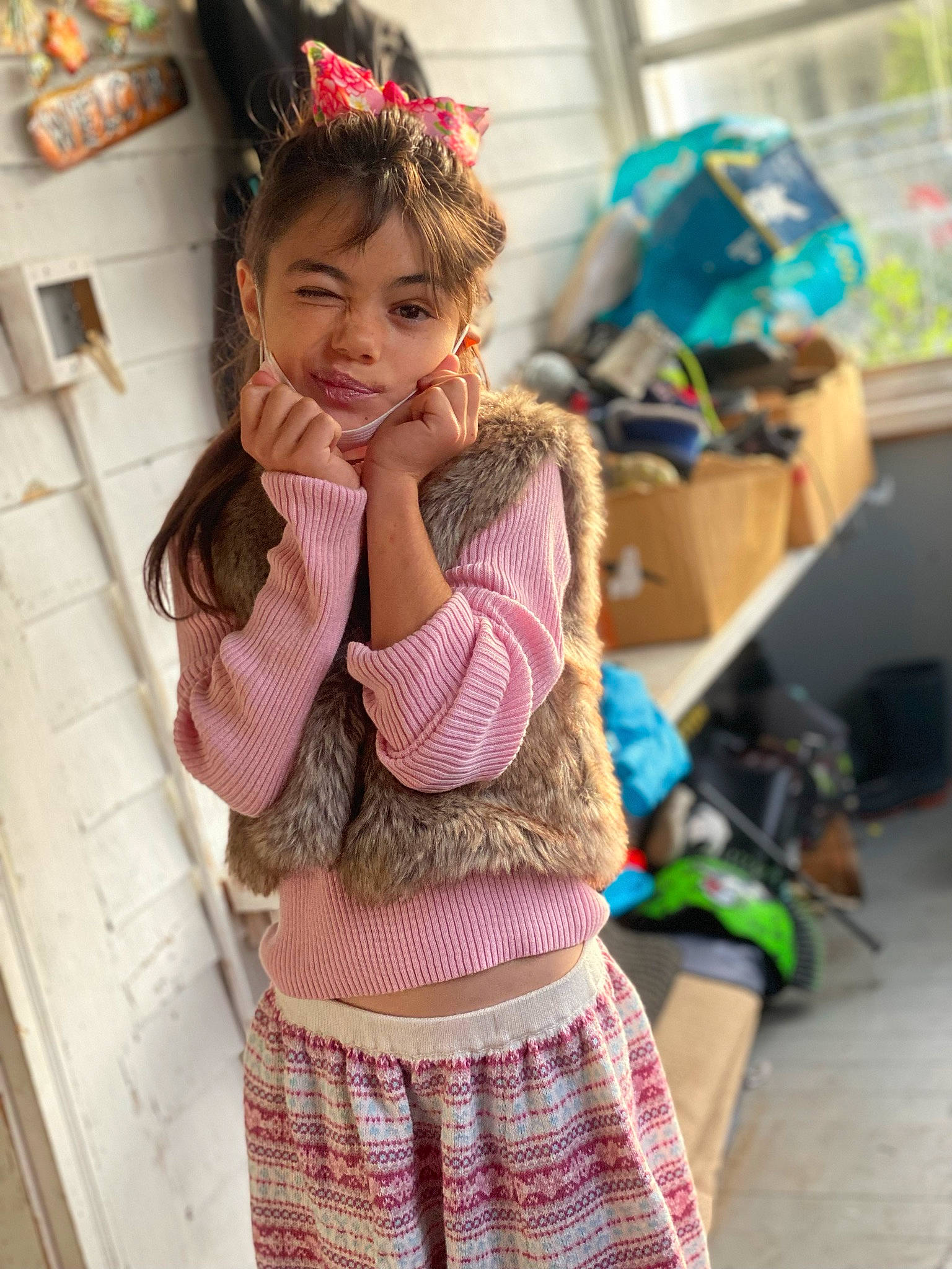 Neveigha joined the competition — help win amazing prizes! costume, dress, event, fashion_accessory, fashion_design, fun, happy, jewellery, magenta, neck, pattern, person, pink, room, skin, sleeve, street_fashion, toddler, tradition, wool