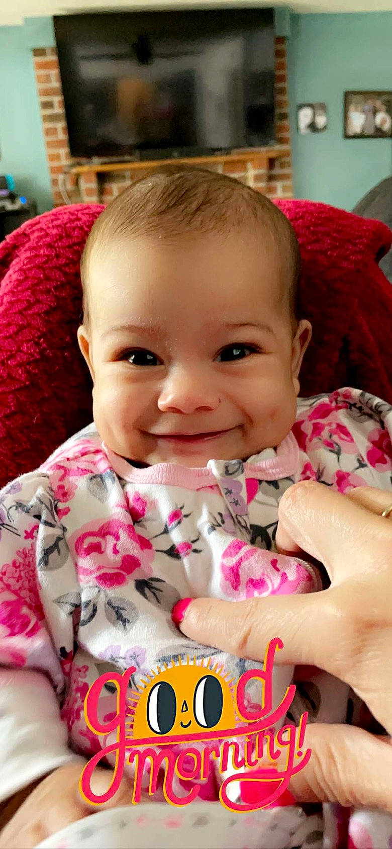 Ryder is registered to the contest to win money with this photo: arm, baby_toddler_clothing, cheek, eye, eyebrow, eyelash, face, facial_expression, hairstyle, happy, head, iris, joy, lip, mammal, mouth, nose, organ, person, product