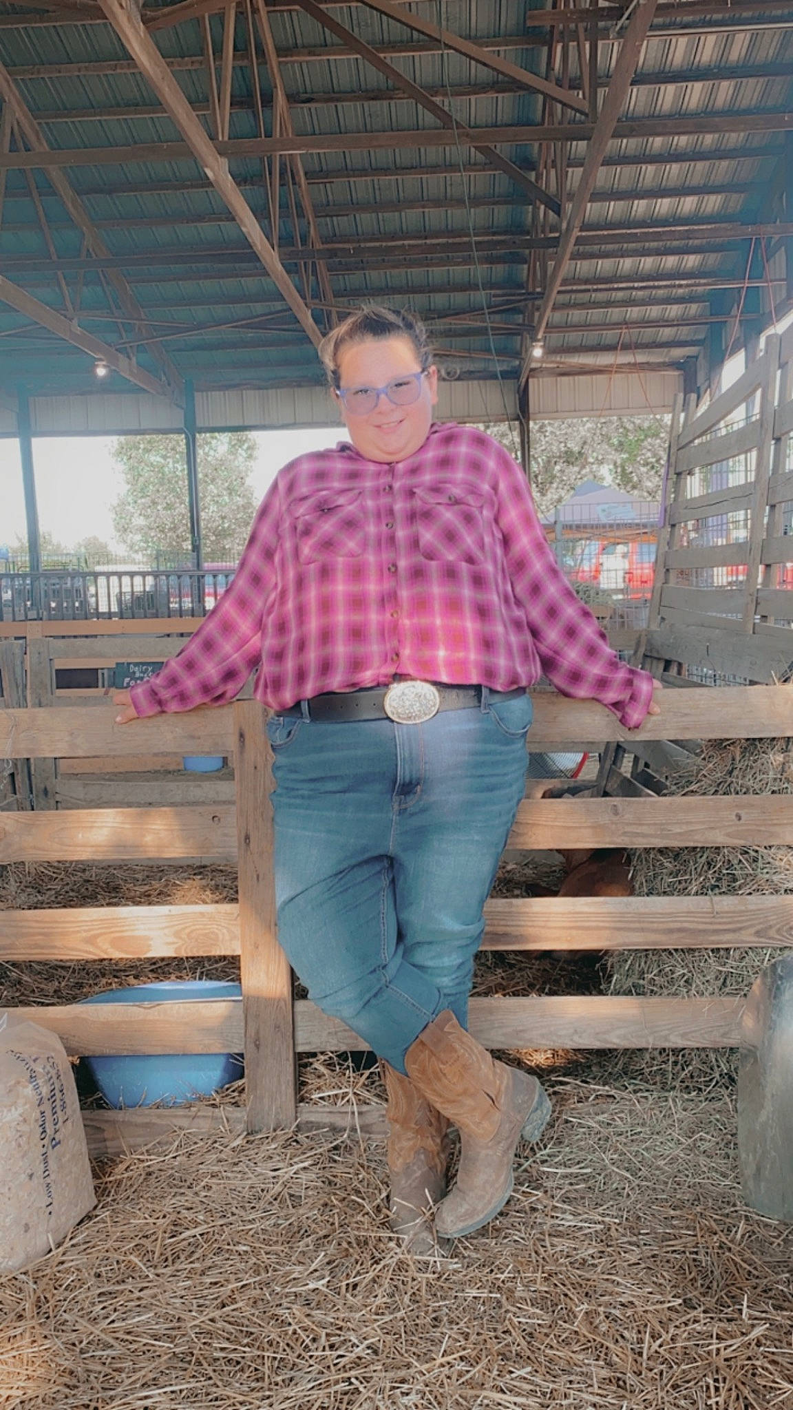 Maylynn joined the competition — help win amazing prizes! beauty, denim, fawn, fun, grass, human_leg, jeans, joy, landscape, leg, leisure, magenta, pattern, person, pink, plaid, purple, standing, tartan, textile