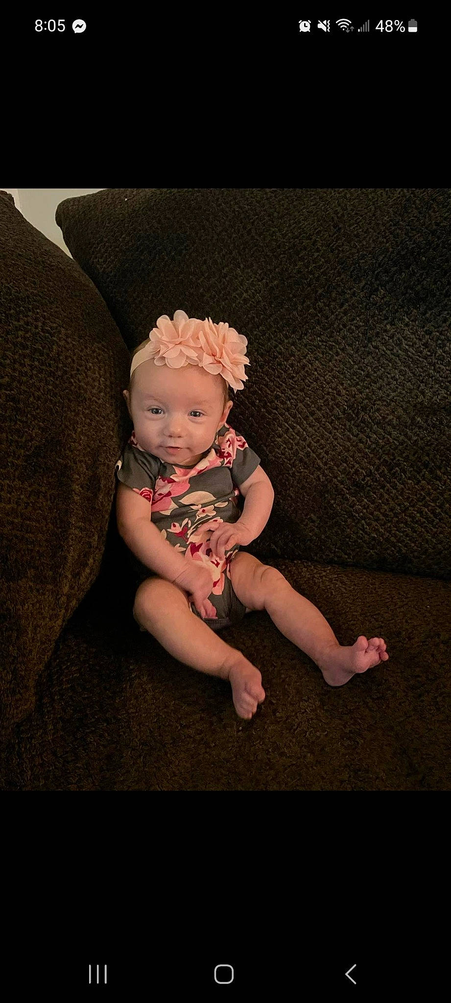 Esme joined the competition — help win amazing prizes! baby, baby_toddler_clothing, child, comfort, fashion_accessory, flash_photography, flooring, foot, headband, headpiece, headwear, human_leg, knee, nail, pattern, person, sitting, sleeve, sock, thigh