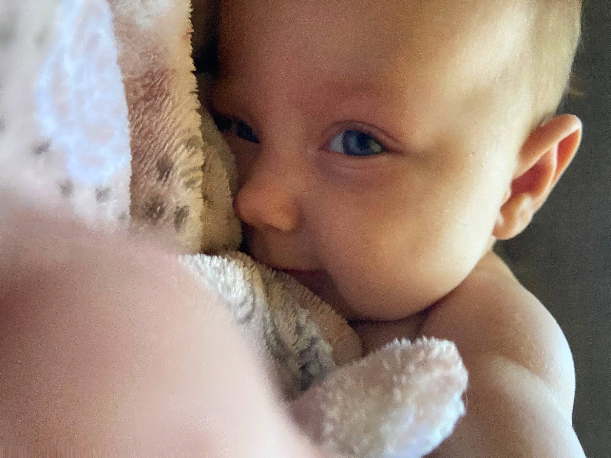 Winter is registered to the contest to win money with this photo: baby, cheek, child, close_up, comfort, ear, eye, eyelash, finger, gesture, hand, happy, iris, lip, mammal, nail, nose, person, skin, thumb