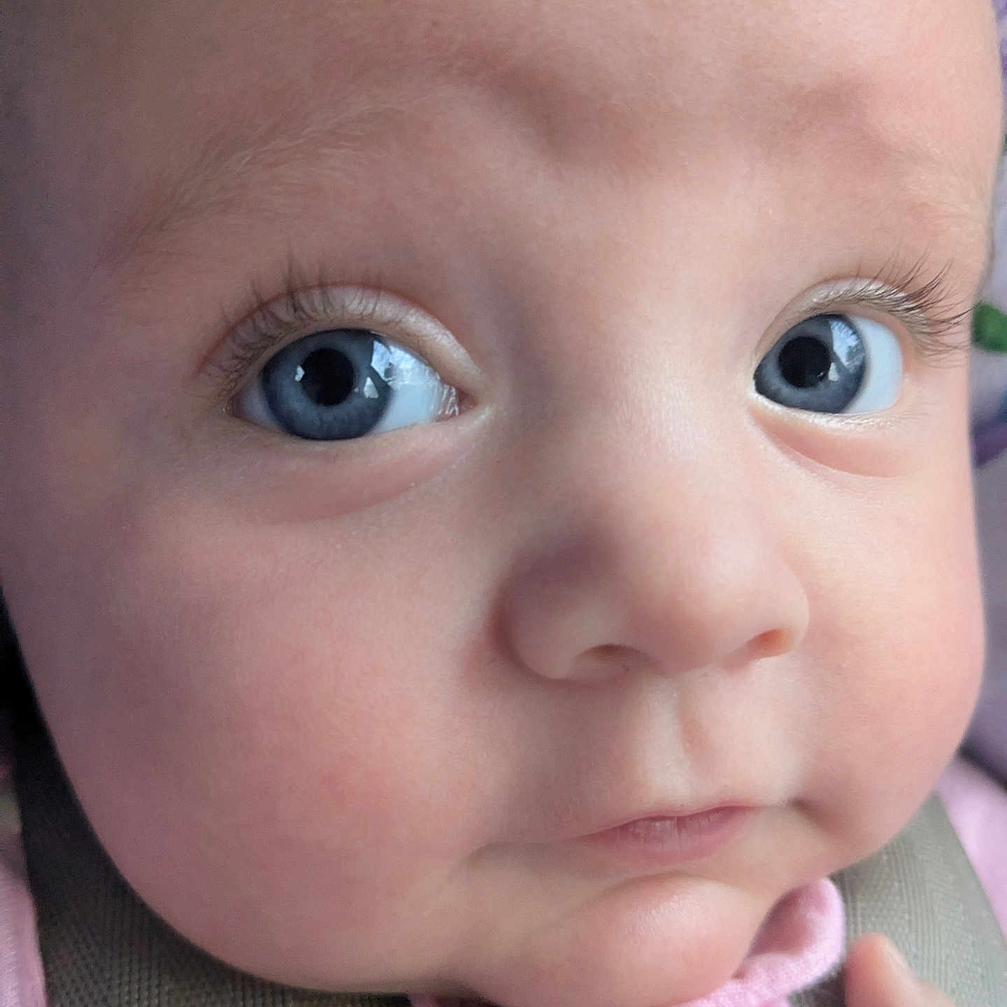 Novah is registered to the contest to win money with this photo: baby, bodypart, bonnet, clothing, face, finger, frown, hand, happy, hat, head, knitwear, mouth, newborn, person, photography, portrait, sad, smile, sweater