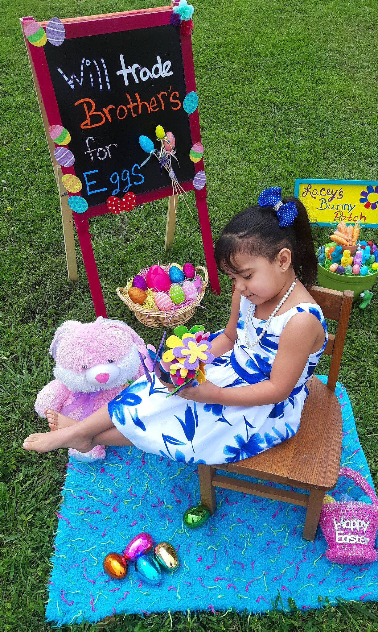 Lacey joined the competition — help win amazing prizes! child, electric_blue, event, fun, grass, green, handwriting, leisure, party_supply, person, pink, plant, play, public_space, recreation, sharing, spring, summer, toddler, toy