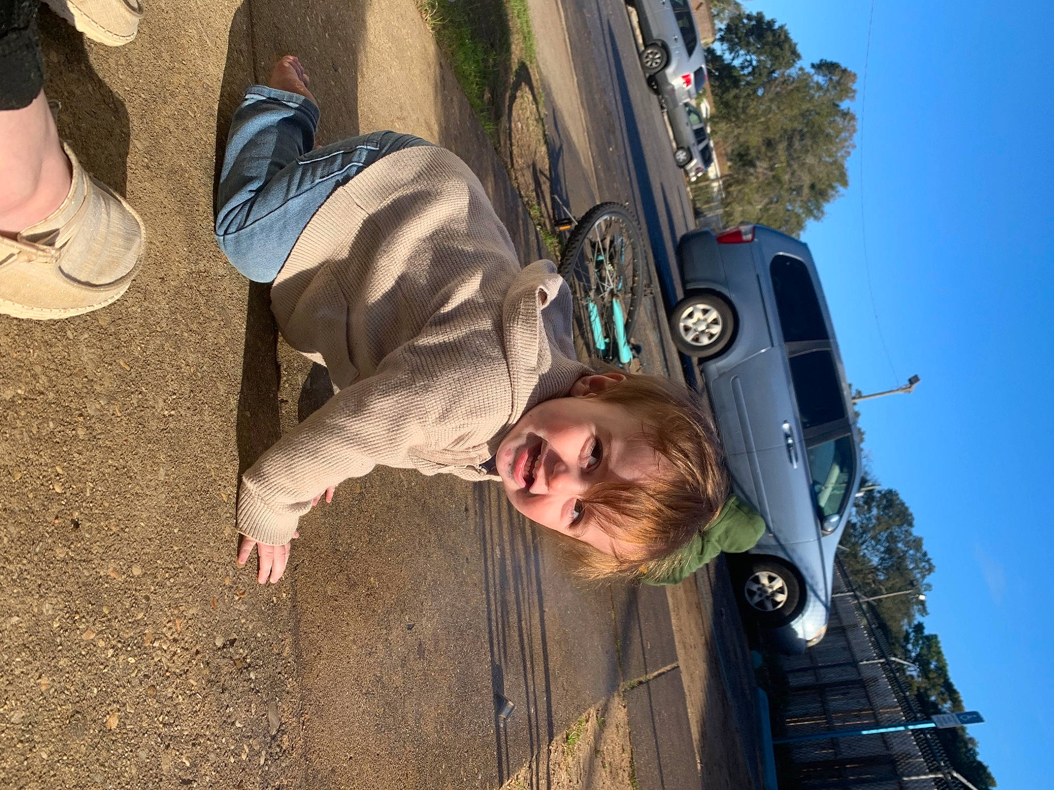 Joseph Jr. joined the competition — help win amazing prizes! automotive_exterior, automotive_lighting, automotive_tire, car, family_car, foot, fun, human_leg, leisure, luxury_vehicle, motor_vehicle, person, sky, tire, toddler, travel, tree, vehicle, vehicle_door, wheel