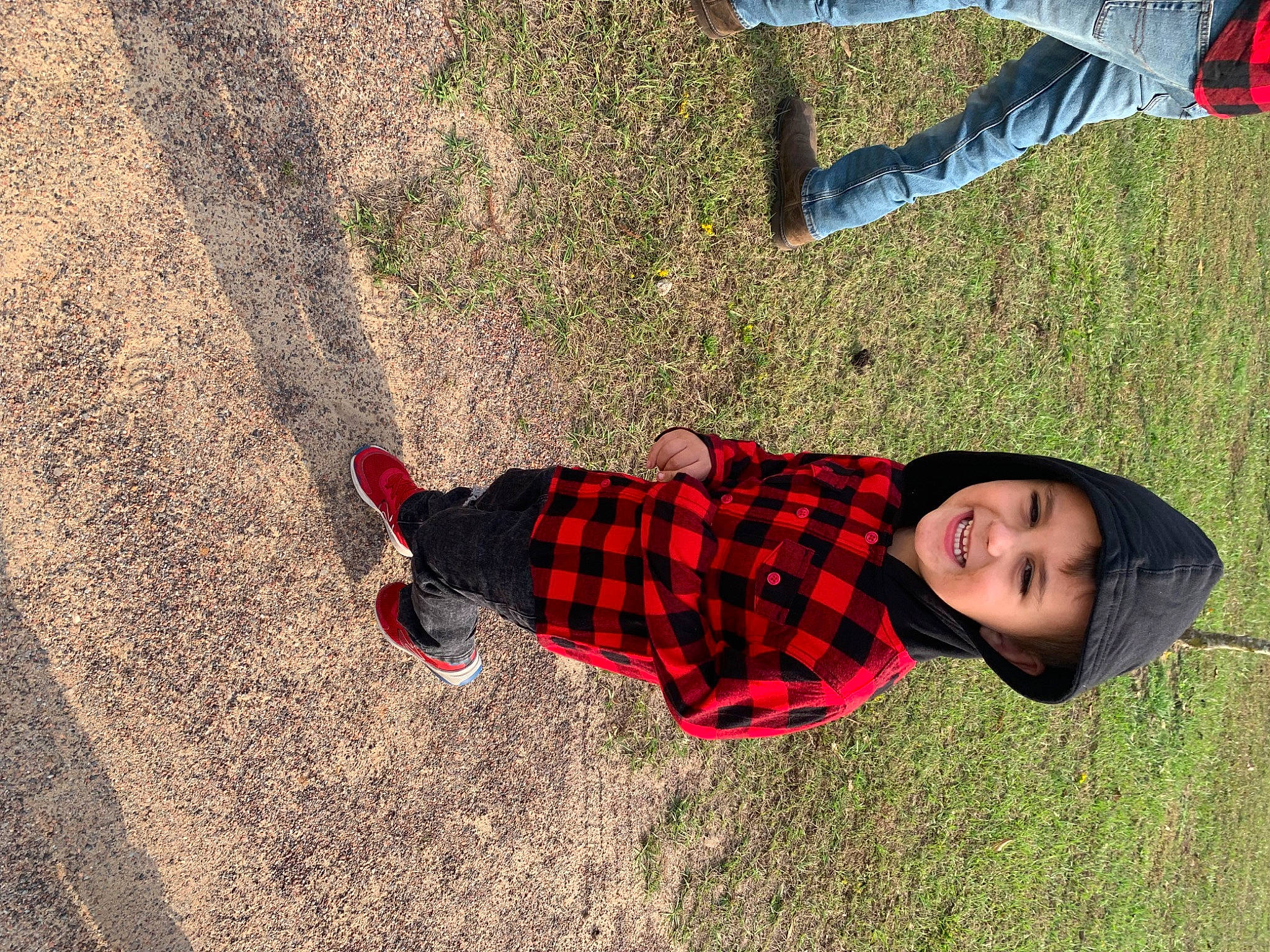 Zaid joined the competition — help win amazing prizes! child, flooring, fun, grass, grass_family, happy, headwear, human_leg, joy, leaf, leg, leisure, pattern, people_in_nature, person, plaid, plant, shadow, smile, tartan