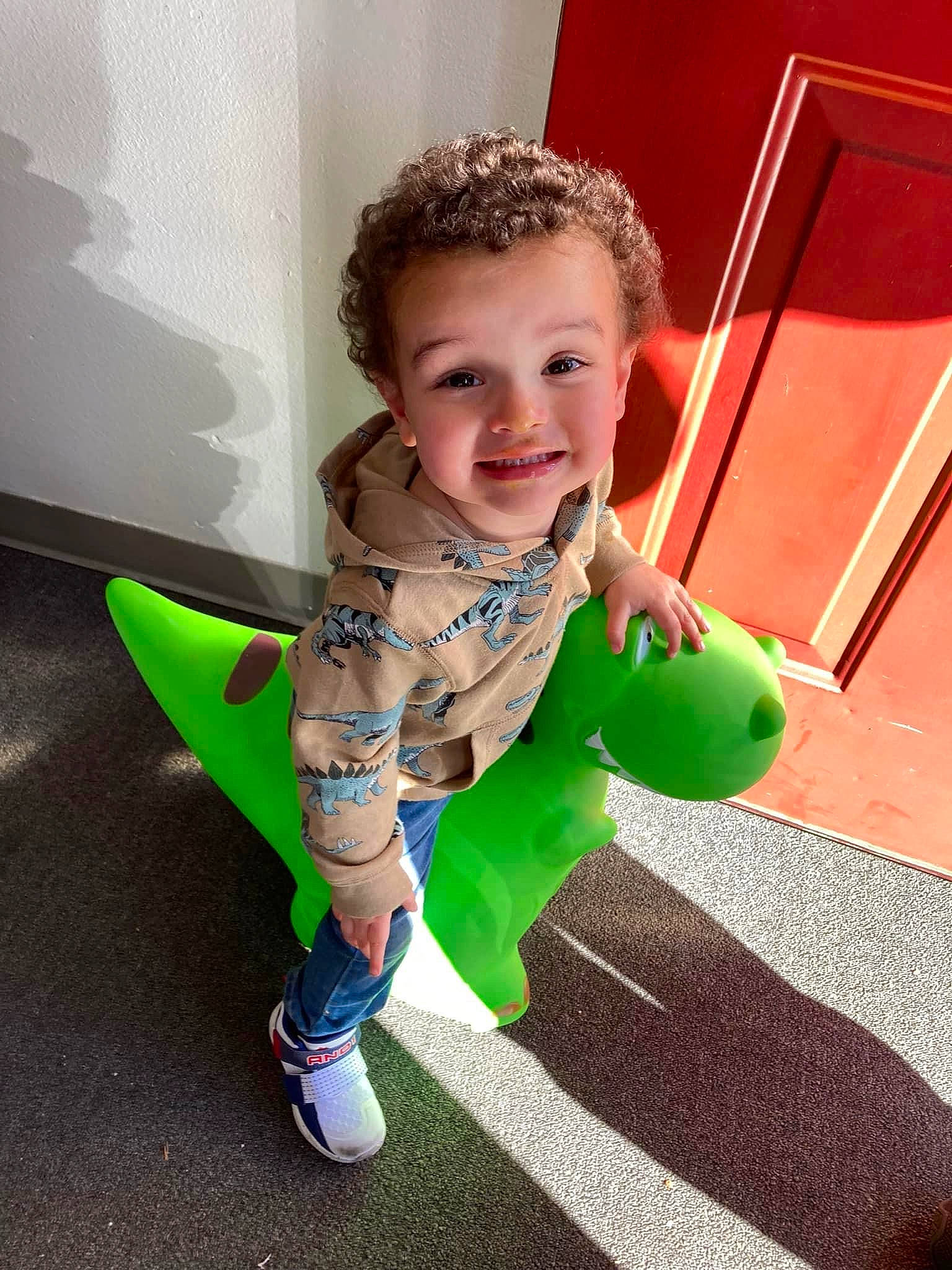 Keaton joined the competition — help win amazing prizes! baby, child, cool, electric_blue, flash_photography, fun, grass, happy, human_leg, joy, knee, leg, leisure, person, play, shoe, sitting, smile, sneakers, sock