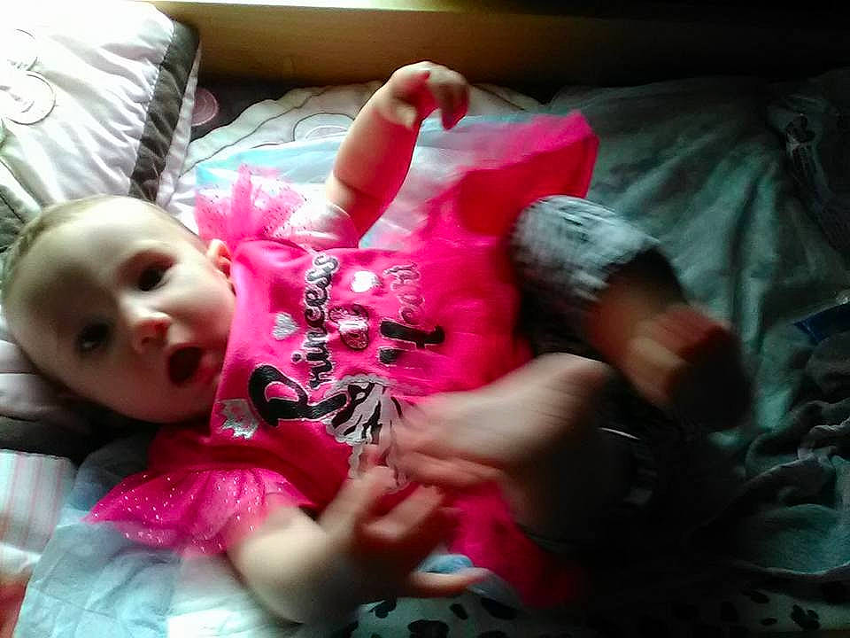 Katherine joined the competition — help win amazing prizes! child, fun, girl, infant, mouth, person, pink, product, skin, smile, surprise, textile, toddler, toy