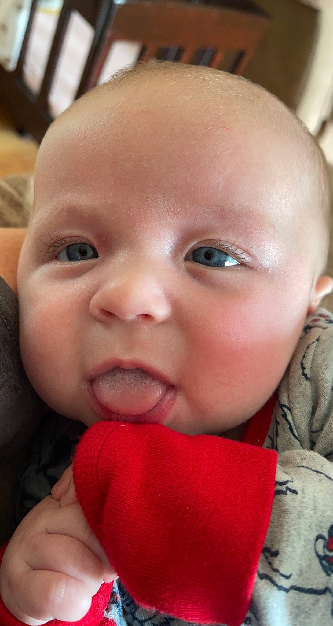 Bethany is registered to the contest to win money with this photo: baby, cheek, chin, ear, eyebrow, eyelash, finger, gesture, happy, headgear, human, iris, lip, mouth, neck, nose, person, pink, skin, smile