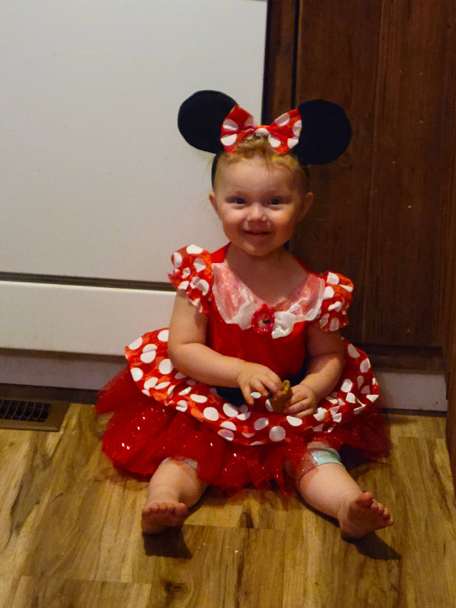 Katherine joined the competition — help win amazing prizes! baby_toddler_clothing, child, day_dress, dress, eye, face, fun, happy, hardwood, head, headgear, human_body, human_leg, joy, magenta, person, pink, sleeve, smile, standing