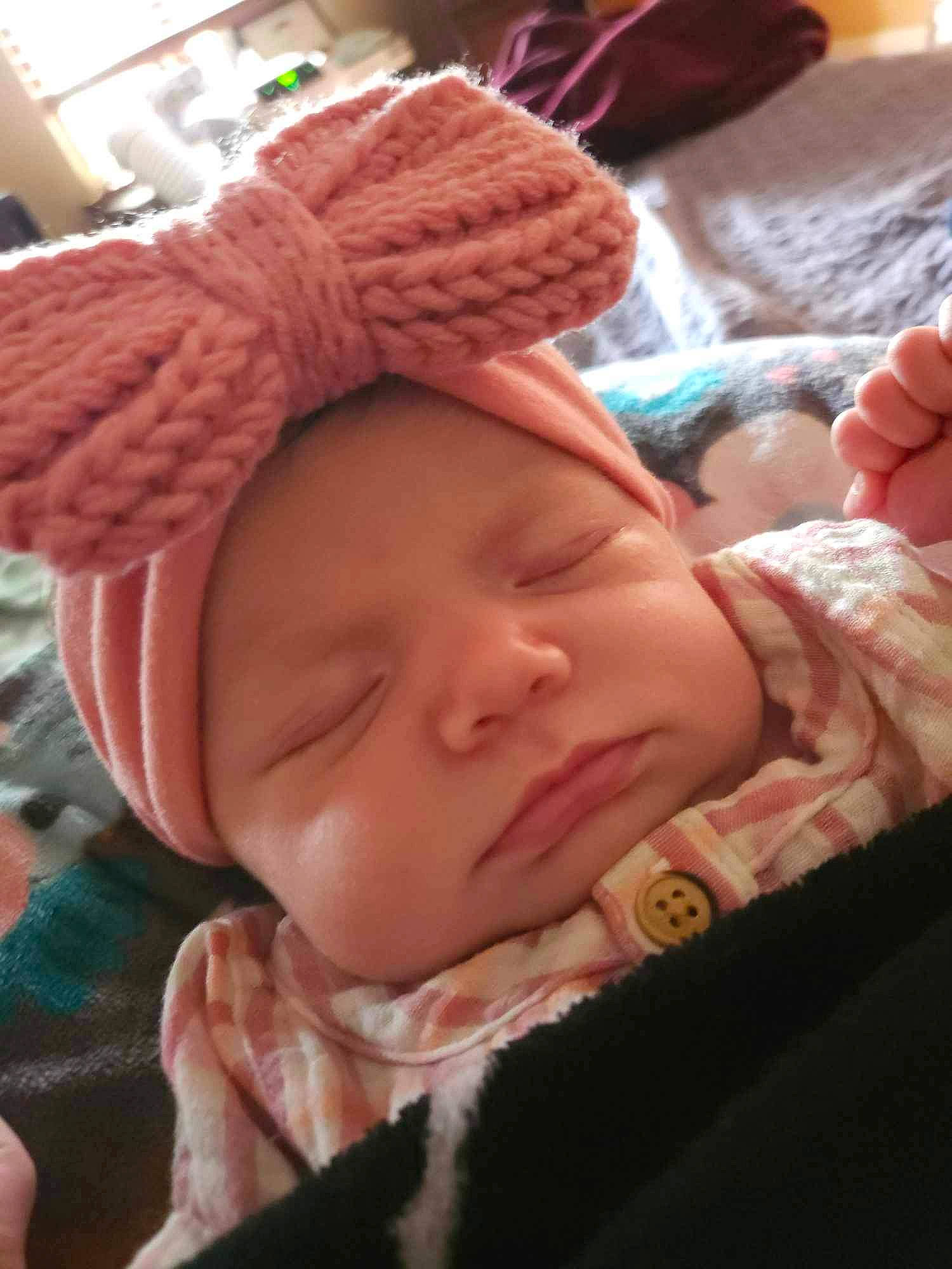 Oakleigh is registered to the contest to win money with this photo: art, baby, baby_products, baby_sleeping, baby_toddler_clothing, bedtime, cheek, child, comfort, creative_arts, finger, headwear, knit_cap, linens, mouth, pattern, person, skin, thumb, toddler