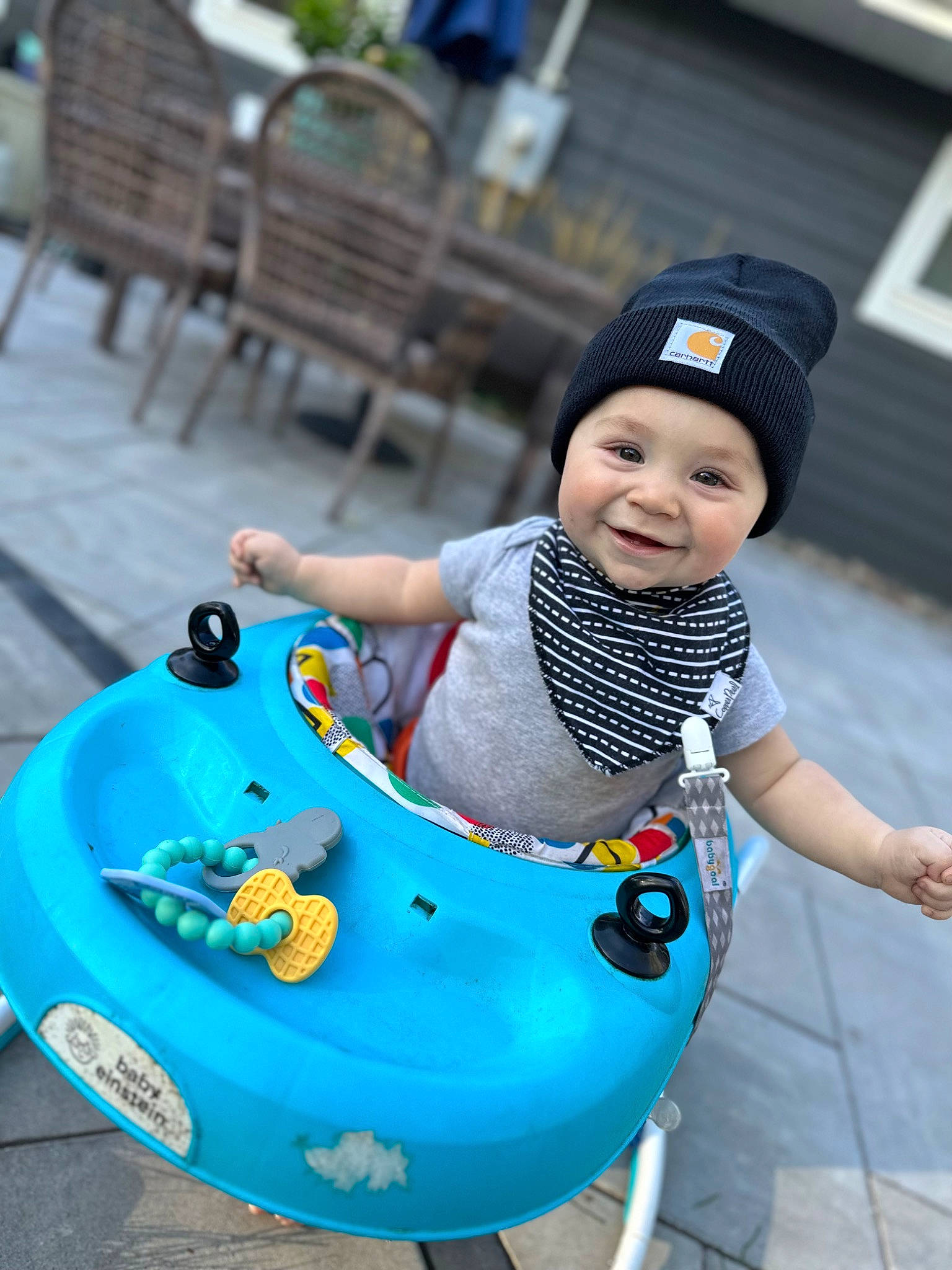 Tanner is registered to the contest to win money with this photo: baby, baby_products, baby_toddler_clothing, baby_toys, baseball_cap, cap, child, electric_blue, fun, happy, hat, headwear, joy, leisure, person, play, recreation, sitting, smile, toddler