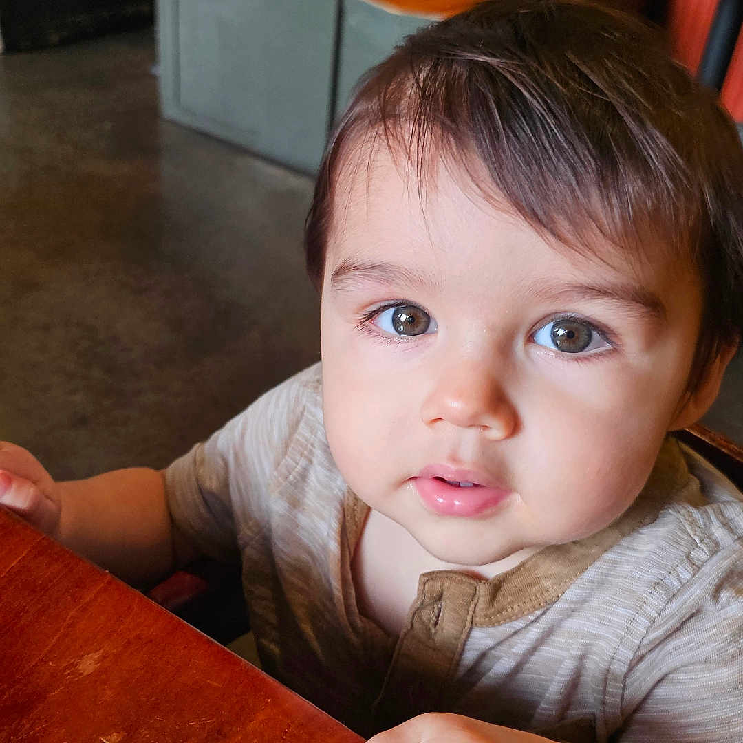 Mateo joined the competition — help win amazing prizes! architecture, baby, bodypart, building, diningroom, diningtable, face, finger, furniture, hand, hardwood, head, indoors, interiordesign, person, photography, plywood, portrait, table, wood