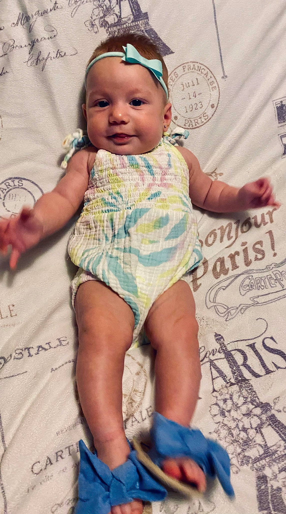 Camila is registered to the contest to win money with this photo: baby, baby_toddler_clothing, blue, cheek, child, cool, facial_expression, finger, fun, happy, human, mouth, people, person, photograph, pink, skin, textile, thigh, toddler