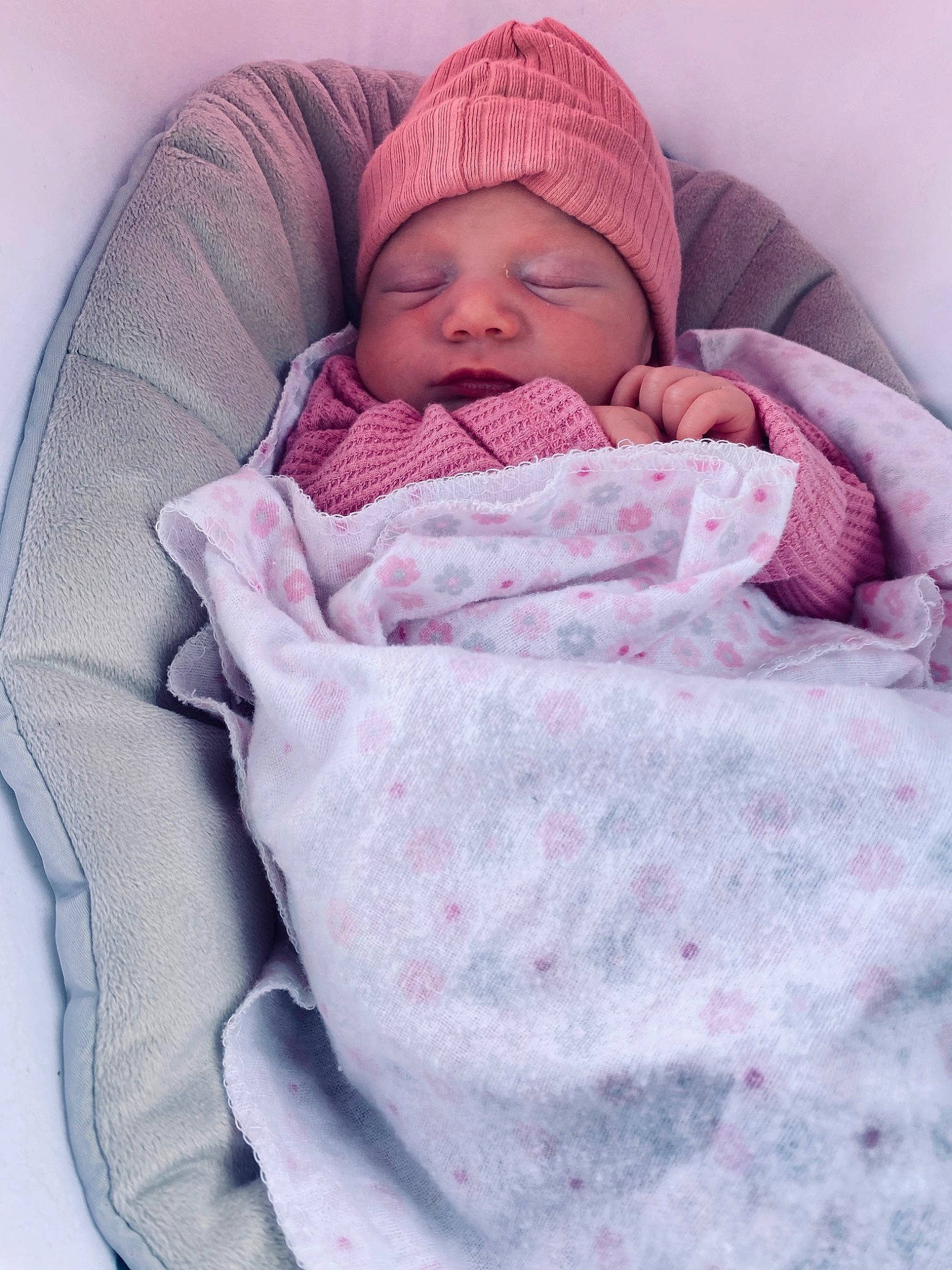 Camila joined the competition — help win amazing prizes! baby, baby_products, baby_sleeping, baby_toddler_clothing, cap, cheek, child, comfort, face, head, headwear, human_body, knit_cap, linens, magenta, person, pink, product, skin, sleeve