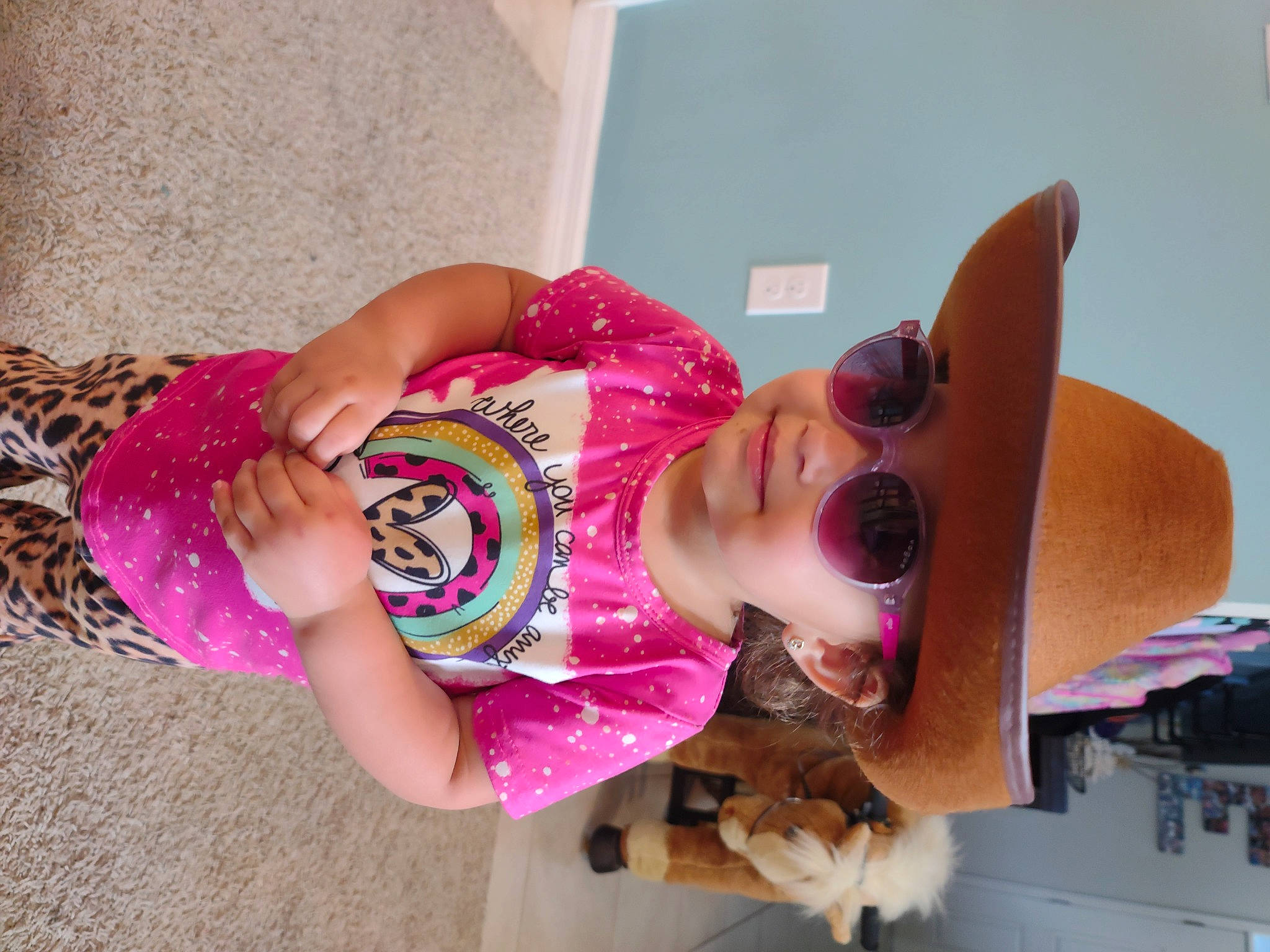 Zah'Kariah joined the competition — help win amazing prizes! child, companion_dog, eyewear, fun, fur, goggles, headwear, magenta, nail, pattern, person, pink, room, sunglasses, thigh, toddler, vision_care, visual_arts, wrist