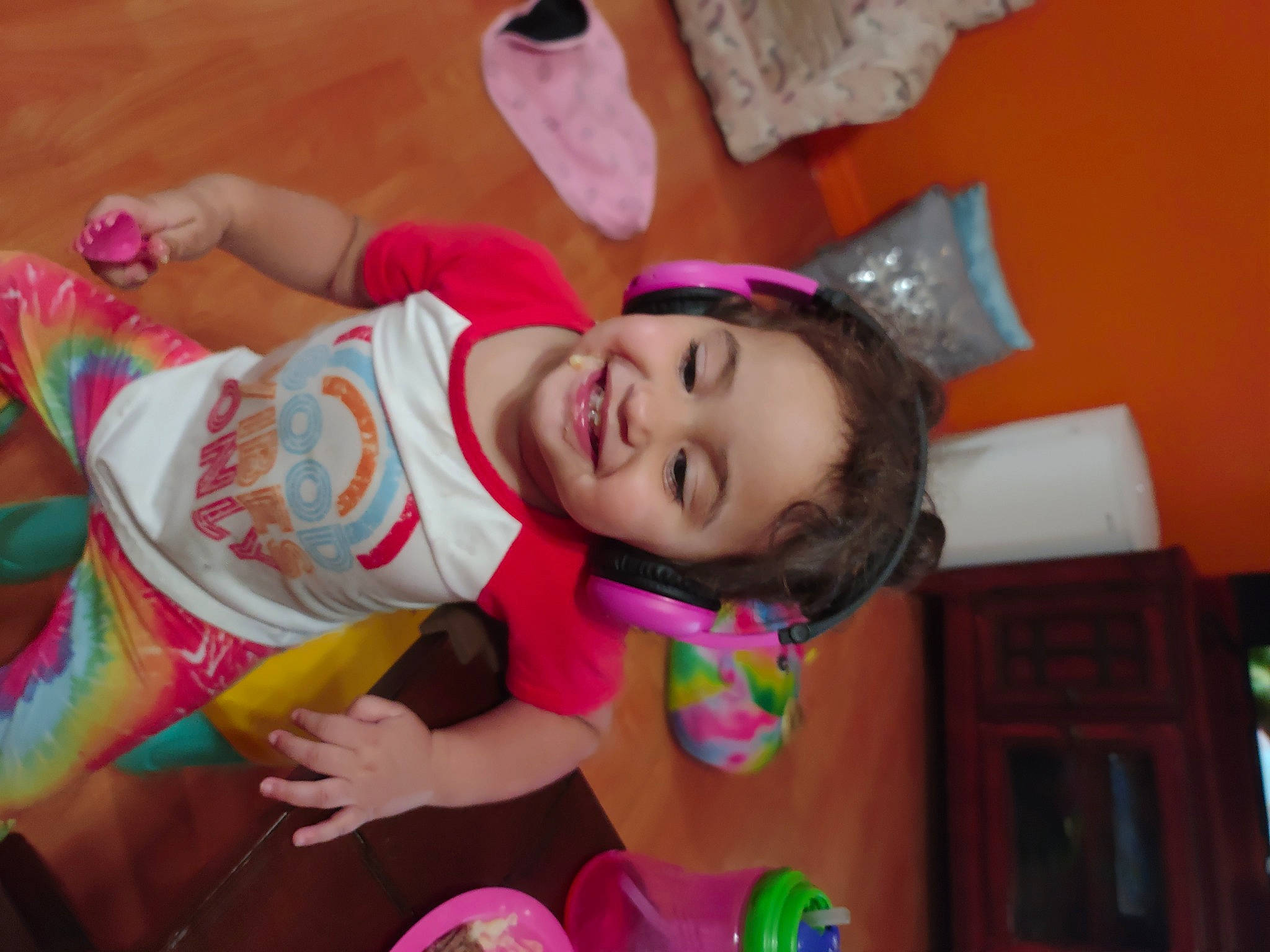 Zah'Kariah is registered to the contest to win money with this photo: baby, baby_toddler_clothing, cheek, child, event, finger, fun, happy, joy, leisure, magenta, mouth, party, person, pink, play, room, skin, smile, textile