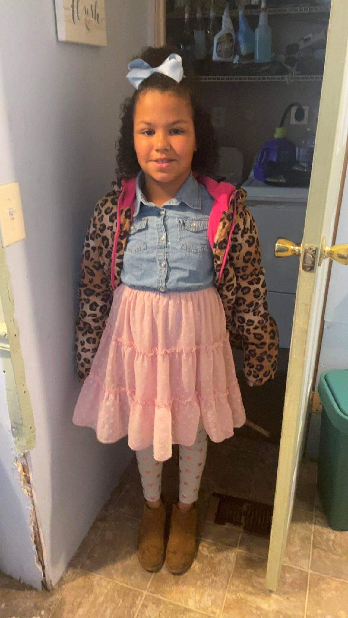 Alaysia joined the competition — help win amazing prizes! baby_toddler_clothing, child, denim, door, embellishment, fashion_design, formal_wear, head, joy, magenta, pattern, person, room, sleeve, smile, stool, textile, thigh, toddler, waist