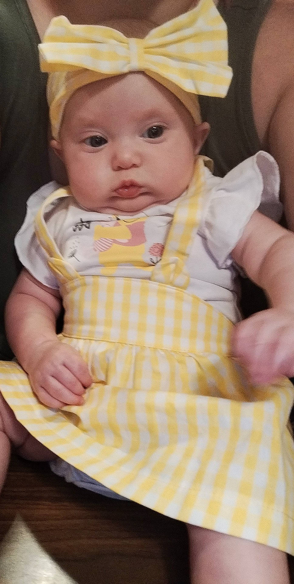 Brooklyn joined the competition — help win amazing prizes! baby, baby_products, baby_toddler_clothing, bib, cap, cheek, child, comfort, eye, face, iris, lip, pattern, person, pink, sitting, skin, sleeve, toddler, white