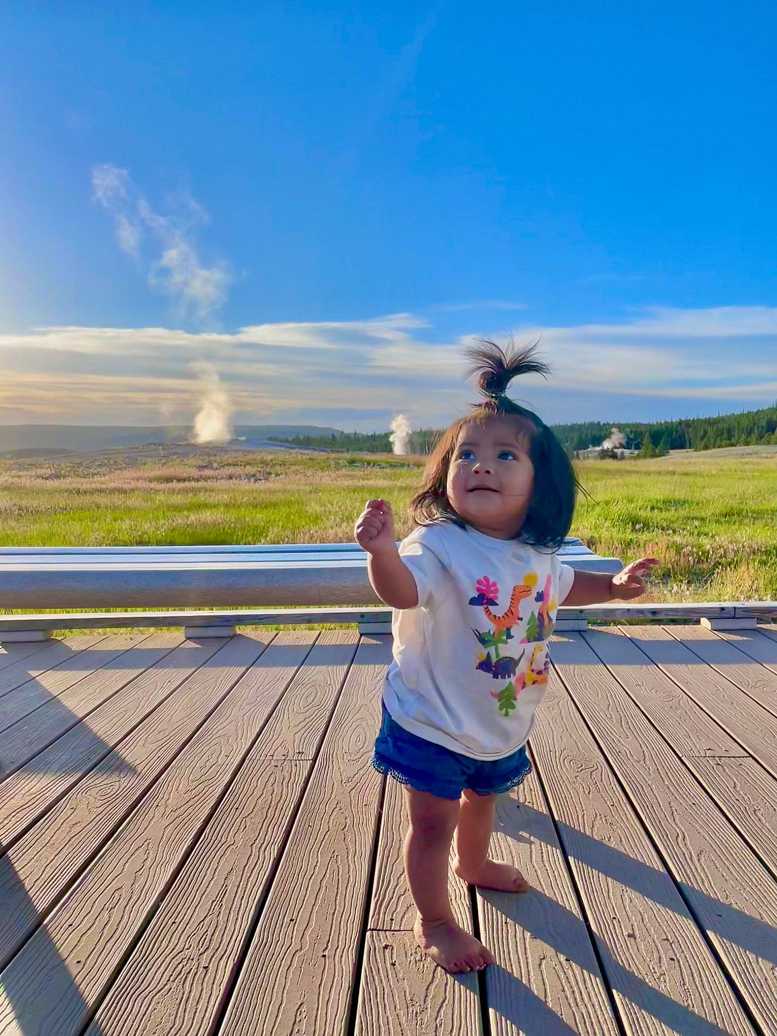 Anais joined the competition — help win amazing prizes! cloud, electric_blue, flooring, fun, grass, grassland, happy, hat, horizon, human_leg, landscape, leg, leisure, people_in_nature, person, plant, sky, thigh, toddler, travel