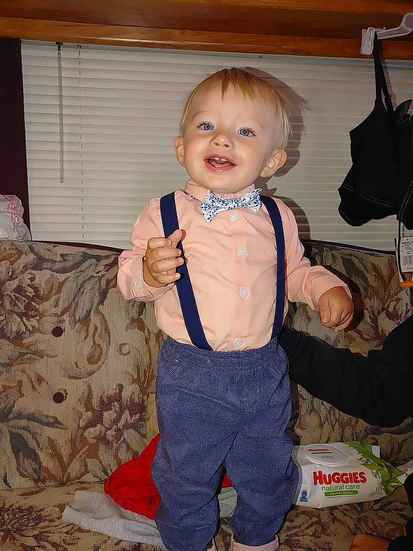 Jasper joined the competition — help win amazing prizes! baby, baby_toddler_clothing, cheek, child, eye, flooring, fun, hairstyle, happy, joy, lamp, pattern, person, room, sitting, sleeve, smile, t_shirt, tie, toddler