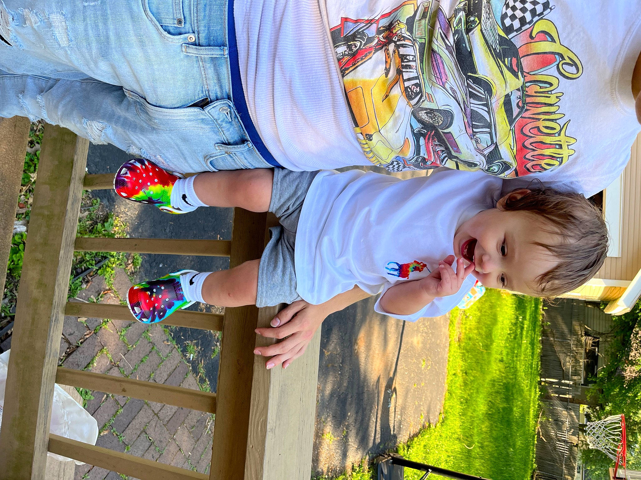 Jody joined the competition — help win amazing prizes! child, clothing, cool, electric_blue, finger, fun, hand, happy, human_body, human_leg, leisure, orange, pattern, person, public_space, shorts, summer, t_shirt, thigh, toddler