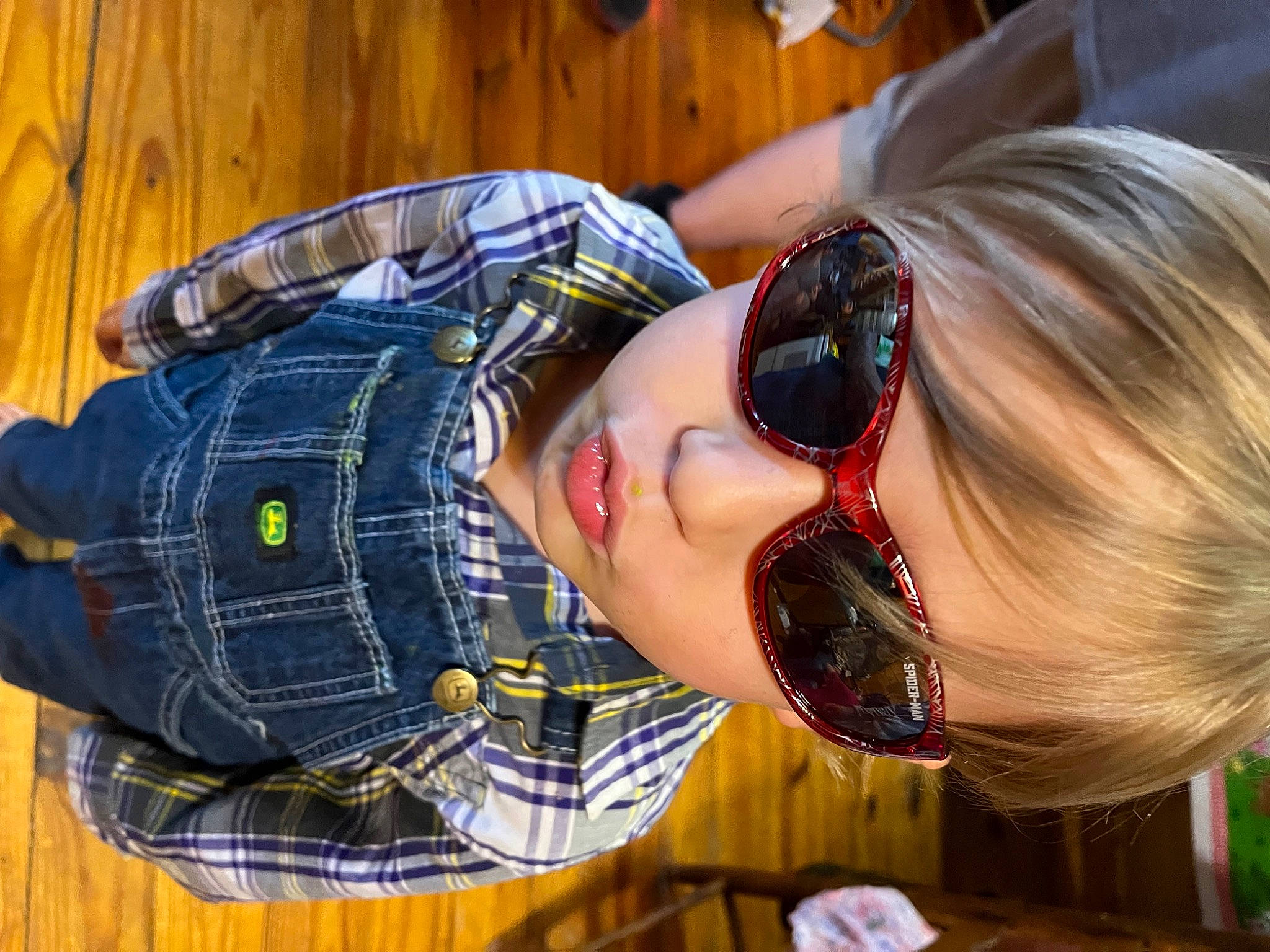 Braxton is registered to the contest to win money with this photo: child, cool, denim, eye_glass_accessory, eyewear, fashion_accessory, fun, glasses, goggles, happy, hat, jeans, lip, pattern, person, personal_protective_equipment, plaid, sunglasses, tartan, vision_care