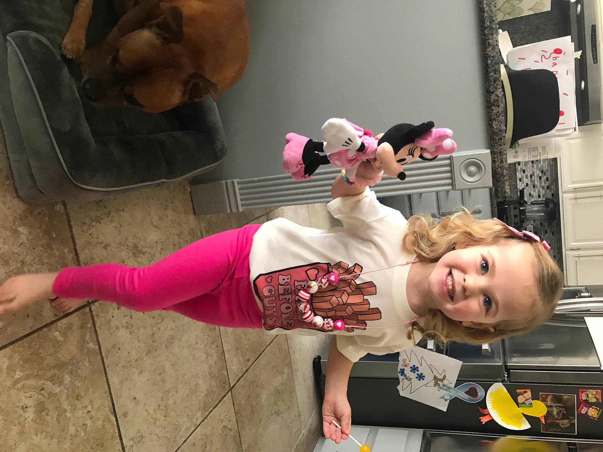 Hanna joined the competition — help win amazing prizes! abdomen, child, eyewear, flooring, fun, happy, human_leg, joy, knee, magenta, person, room, sandal, selfie, smile, sportswear, stuffed_toy, t_shirt, thigh, toddler