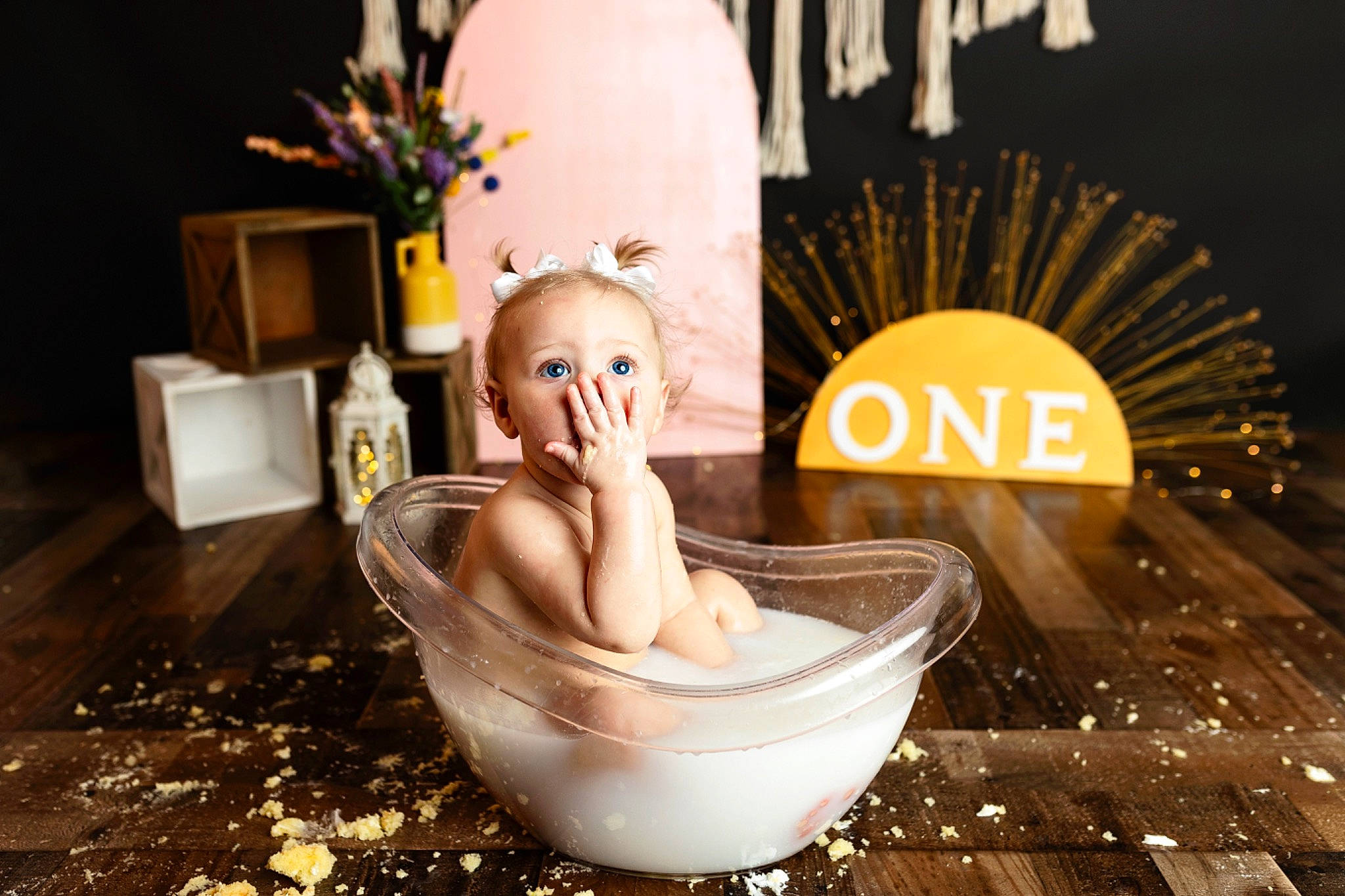 Parklynn is registered to the contest to win money with this photo: baby, baby_products, bathing, child, event, fashion_accessory, flash_photography, font, happy, headpiece, houseplant, ingredient, logo, person, photo_caption, portrait_photography, room, sitting, still_life, still_life_photography