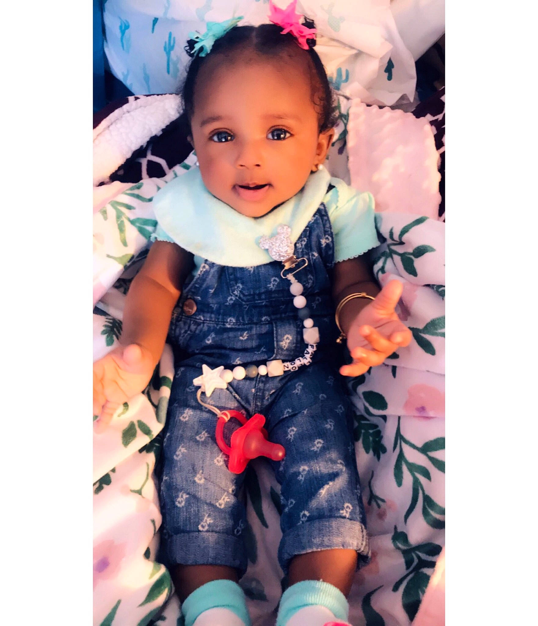 Fallon joined the competition — help win amazing prizes! baby, baby_products, beauty, cheek, child, child_model, denim, design, dress, eye, fashion, head, pattern, person, pink, play, product, skin, textile, toddler