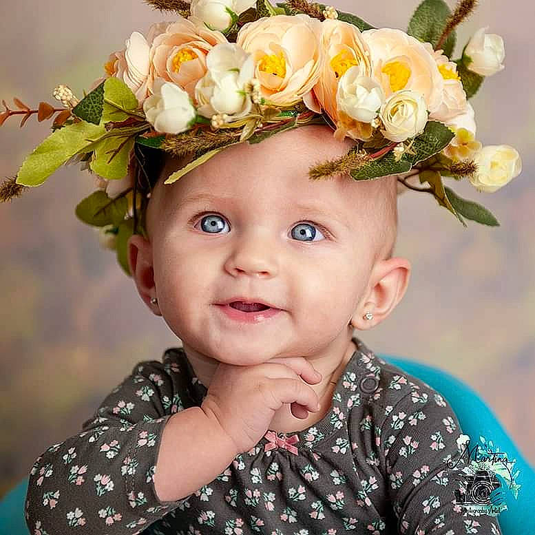 Daisy-mae joined the competition — help win amazing prizes! baby, bouquet, child, child_model, crown, cut_flowers, fashion_accessory, floristry, flower, hair_accessory, happy, headband, headgear, headpiece, person, petal, plant, smile, spring, toddler