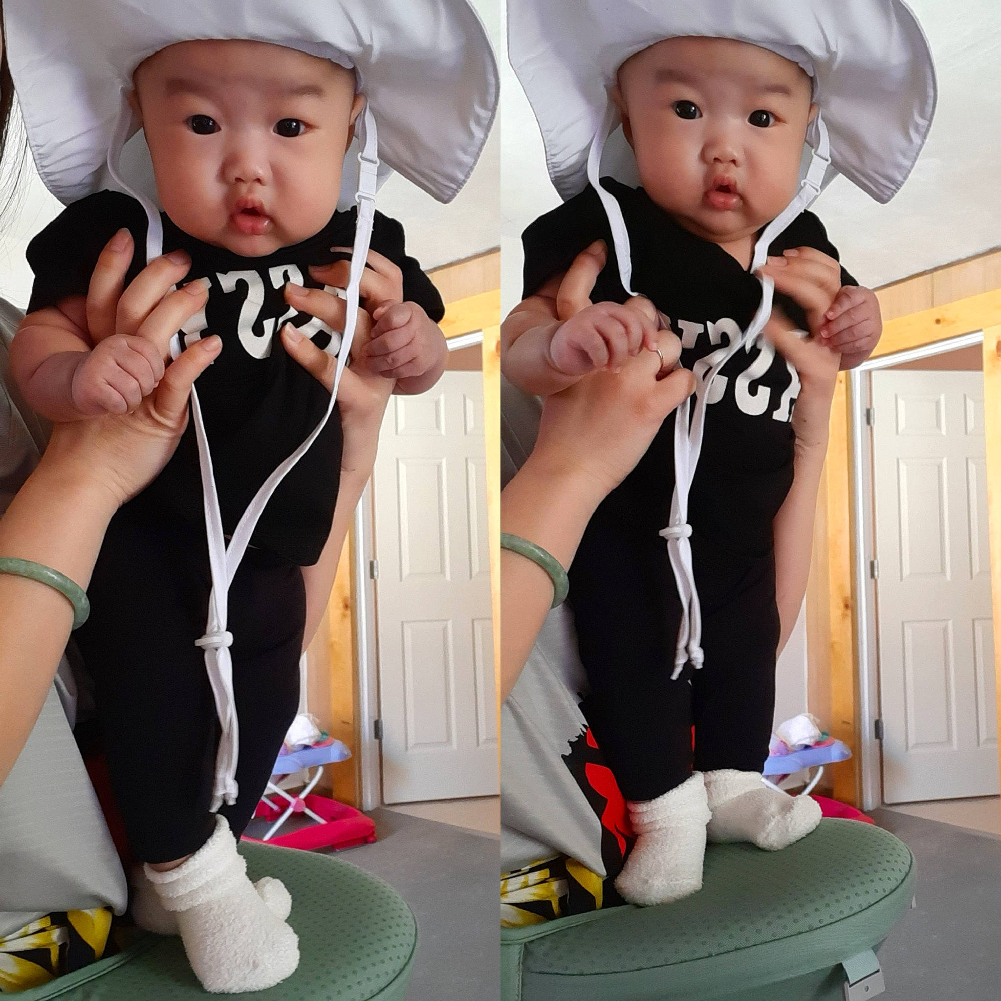Mulan joined the competition — help win amazing prizes! baby, child, costume, fashion_accessory, footwear, hat, head, headgear, headwear, leg, person, product, shoe, surprise, toddler