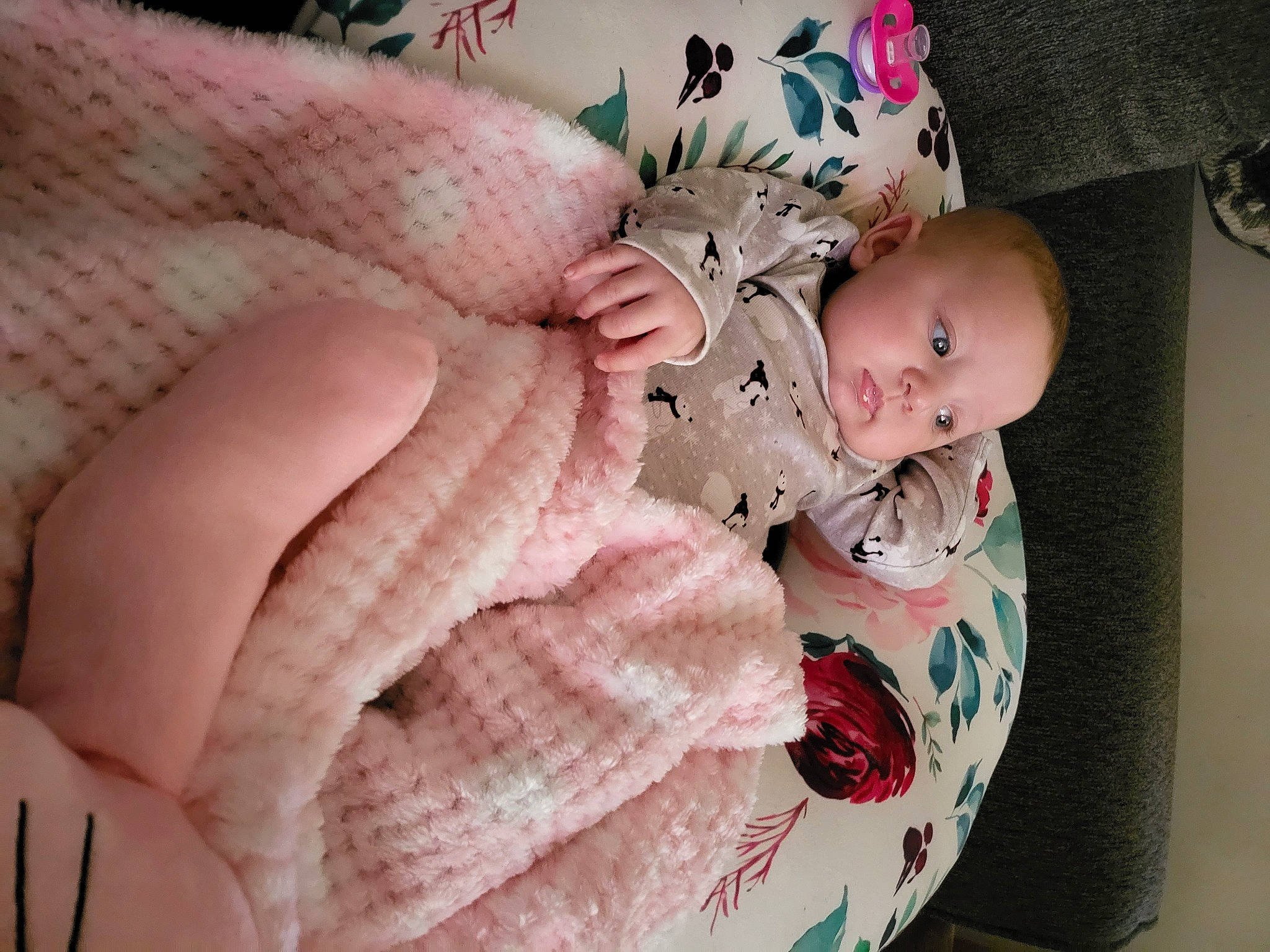 Priya joined the competition — help win amazing prizes! baby, baby_products, baby_sleeping, baby_toddler_clothing, bedding, bedtime, child, comfort, finger, flesh, foot, human_leg, linens, nail, pattern, person, pink, skin, textile, thumb
