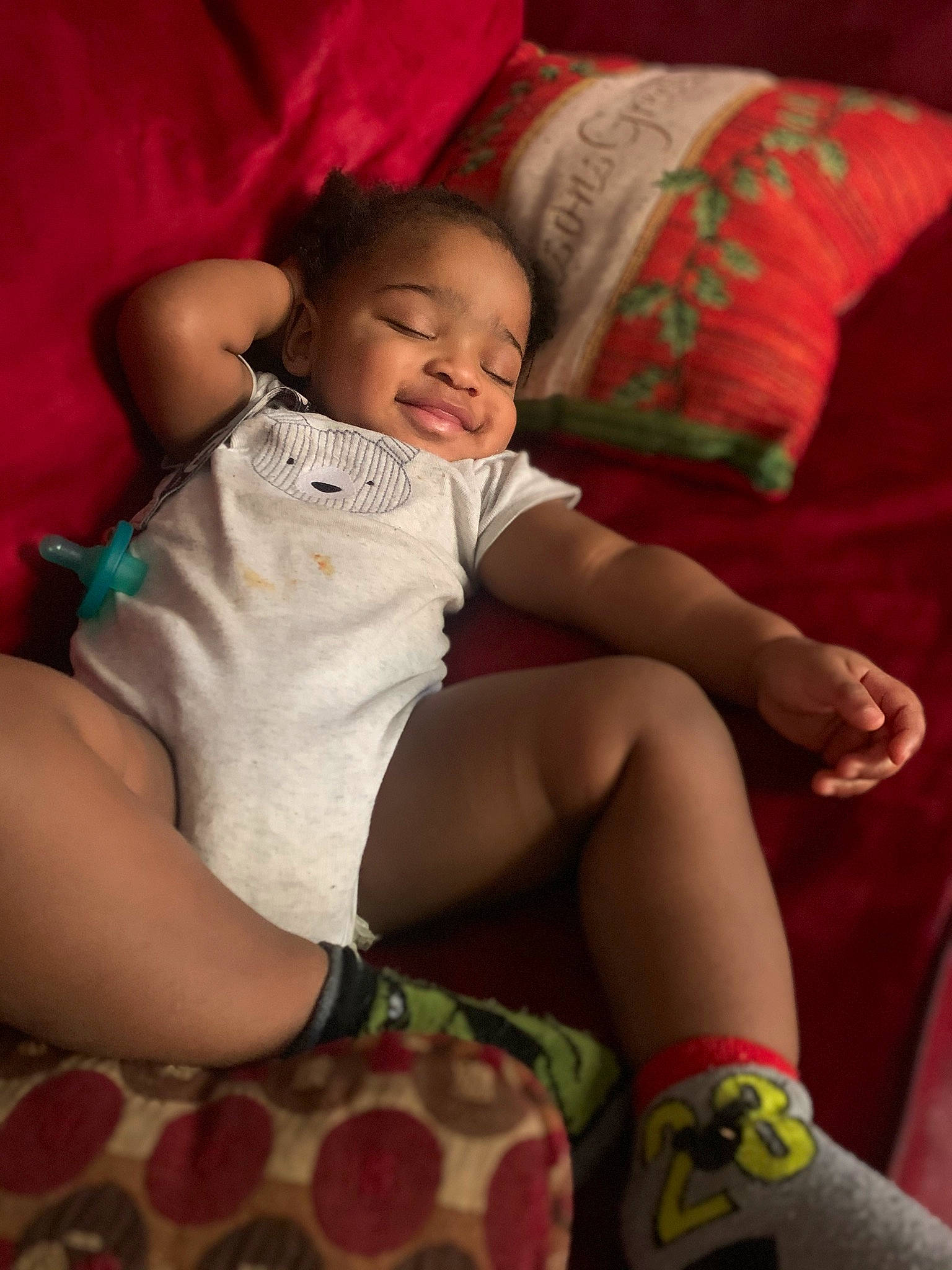 Amir joined the competition — help win amazing prizes! baby, baby_toddler_clothing, child, comfort, finger, fun, happy, human_leg, knee, lap, leg, person, pink, red, skin, sleeve, smile, sock, t_shirt, thigh