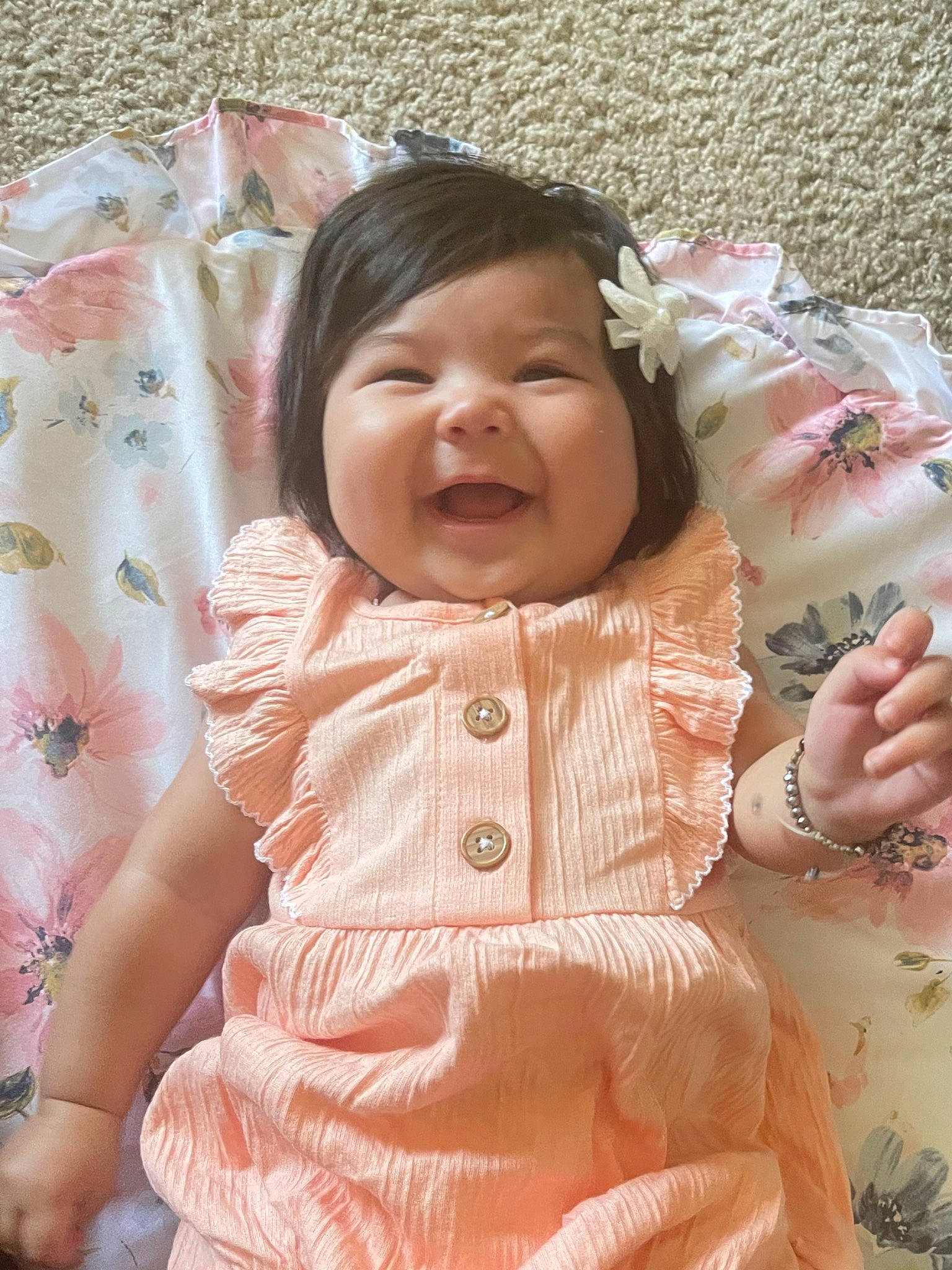 Veitalyn joined the competition — help win amazing prizes! baby, baby_toddler_clothing, cheek, child, dress, eye, face, finger, gesture, happy, linens, lip, nose, person, pink, product, skin, sleeve, smile, textile