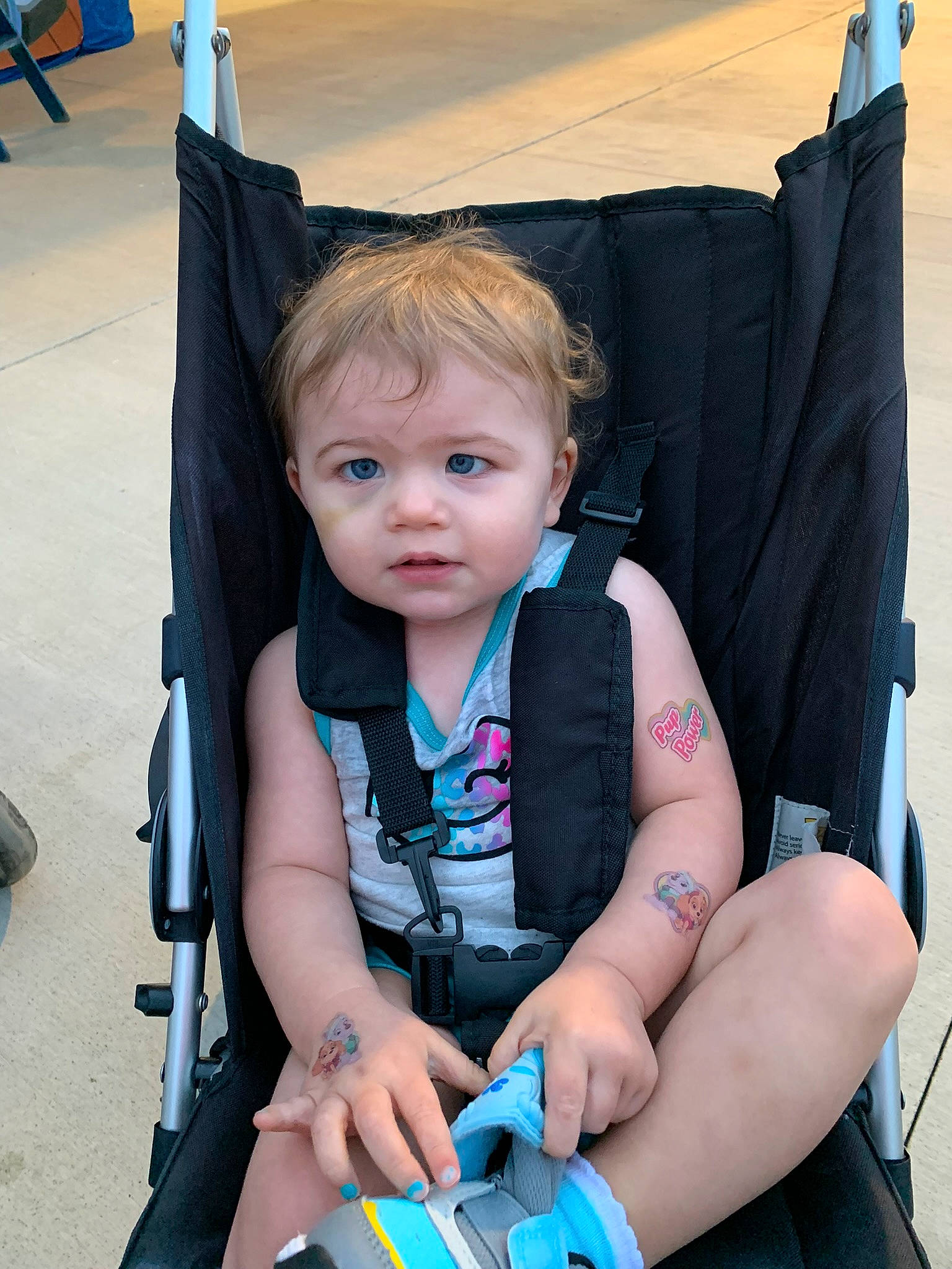 Emma joined the competition — help win amazing prizes! azure, baby, baby_carriage, baby_products, baby_safety, baby_toddler_clothing, beauty, blue, chair, child, comfort, electric_blue, fun, person, sitting, strap, toddler, travel, vacation