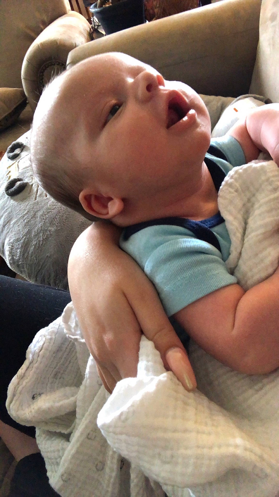 Stetson is registered to the contest to win money with this photo: baby, cheek, child, mouth, nap, nose, person, skin, sleep, toddler