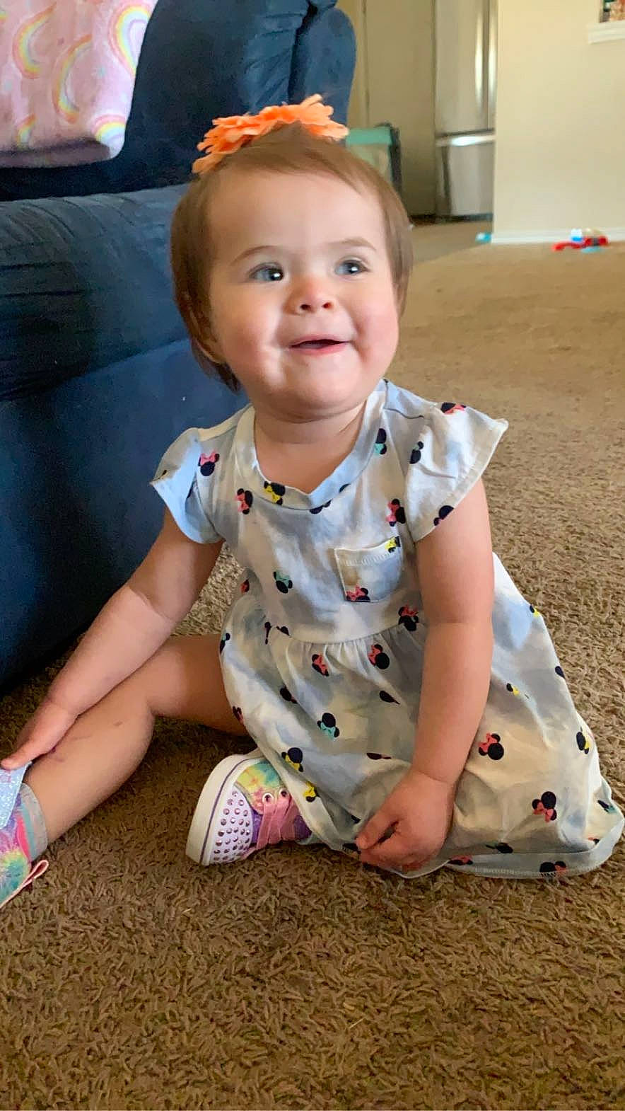 Sofía joined the competition — help win amazing prizes! baby, baby_toddler_clothing, cheek, child, chin, dress, face, facial_expression, finger, flooring, fun, grass, happy, head, joint, joy, pattern, person, skin, sleeve