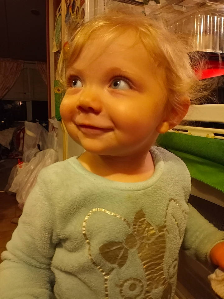 Leona joined the competition — help win amazing prizes! active_shirt, baby, baby_toddler_clothing, blond, cheek, child, iris, joy, long_sleeved_t_shirt, mouth, person, sleeve, toddler