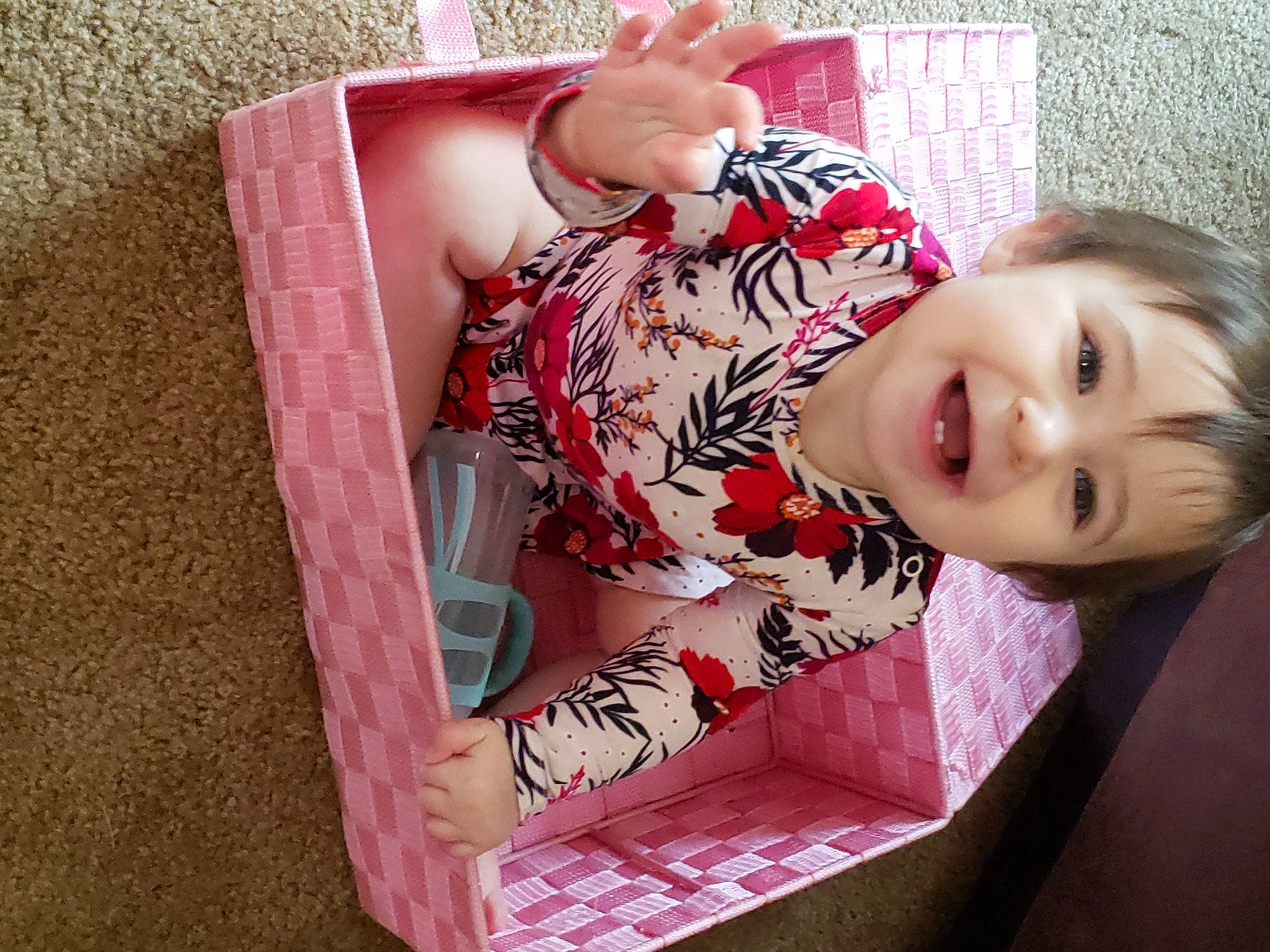 Gemma joined the competition — help win amazing prizes! child, dress, eyelash, face, finger, flooring, happy, joy, leisure, long_hair, magenta, material_property, neck, organ, pattern, person, pink, skin, sleeve, smile