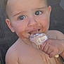 child, toddler, ice_cream, chocolate, messy, outdoor, summer, happy, cute, eating, food, face, hand, skin, sitting, chair, closeup, mouth, fun, playful