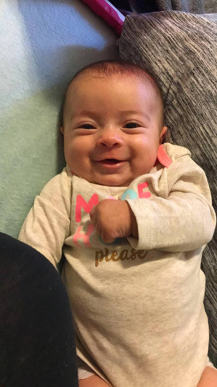 Elayna joined the competition — help win amazing prizes! baby, cheek, child, face, facial_expression, finger, forehead, head, joy, lip, mouth, nose, person, skin, smile, toddler