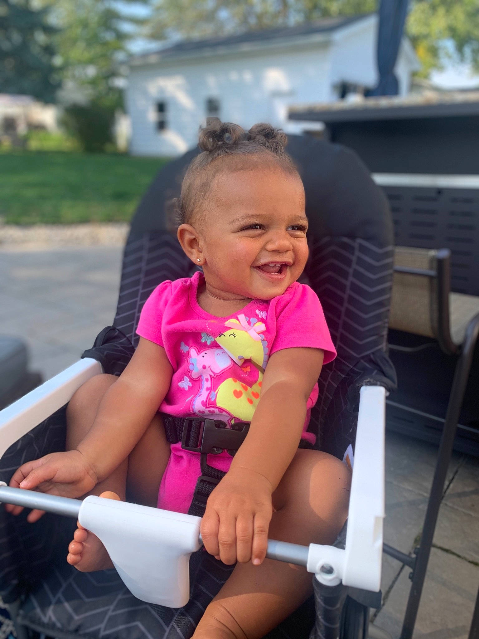 Jazelle joined the competition — help win amazing prizes! baby, baby_products, child, fun, leg, leisure, person, pink, product, recreation, sitting, skin, smile, summer, toddler, vacation