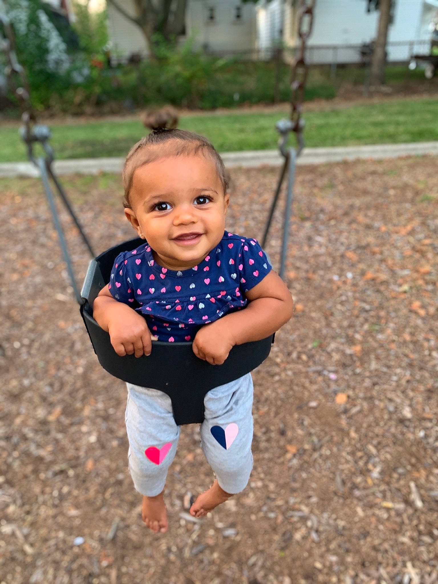 Jazelle joined the competition — help win amazing prizes! baby, child, city, fun, grass, happy, human_settlement, joy, outdoor_play_equipment, people, person, photography, plant, play, playground, public_space, recreation, smile, swing, toddler